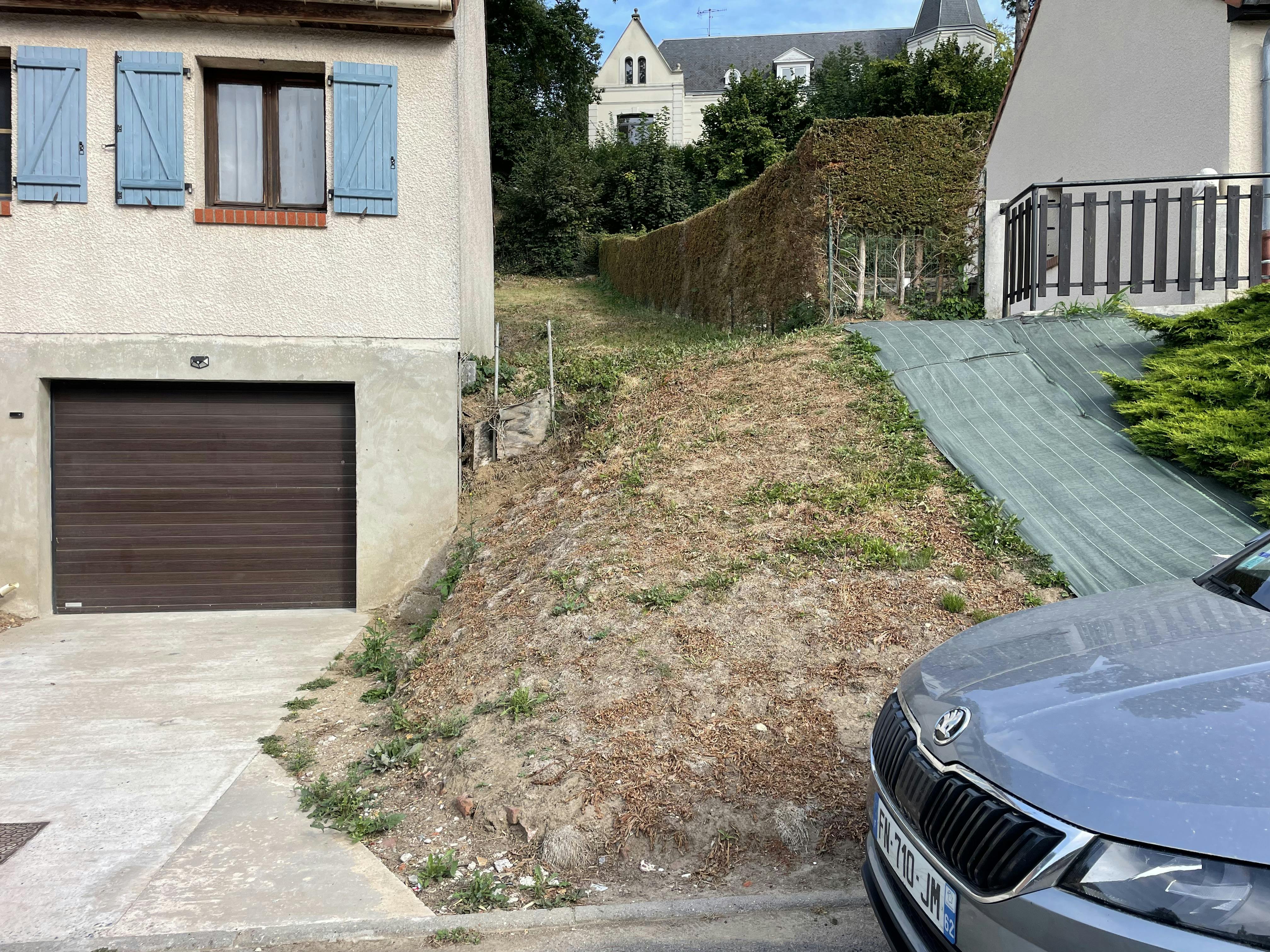 avant la pose de la clôture béton déco pierre à saint Omer 