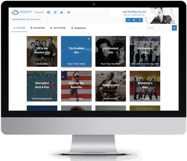 laptop with music station cover images