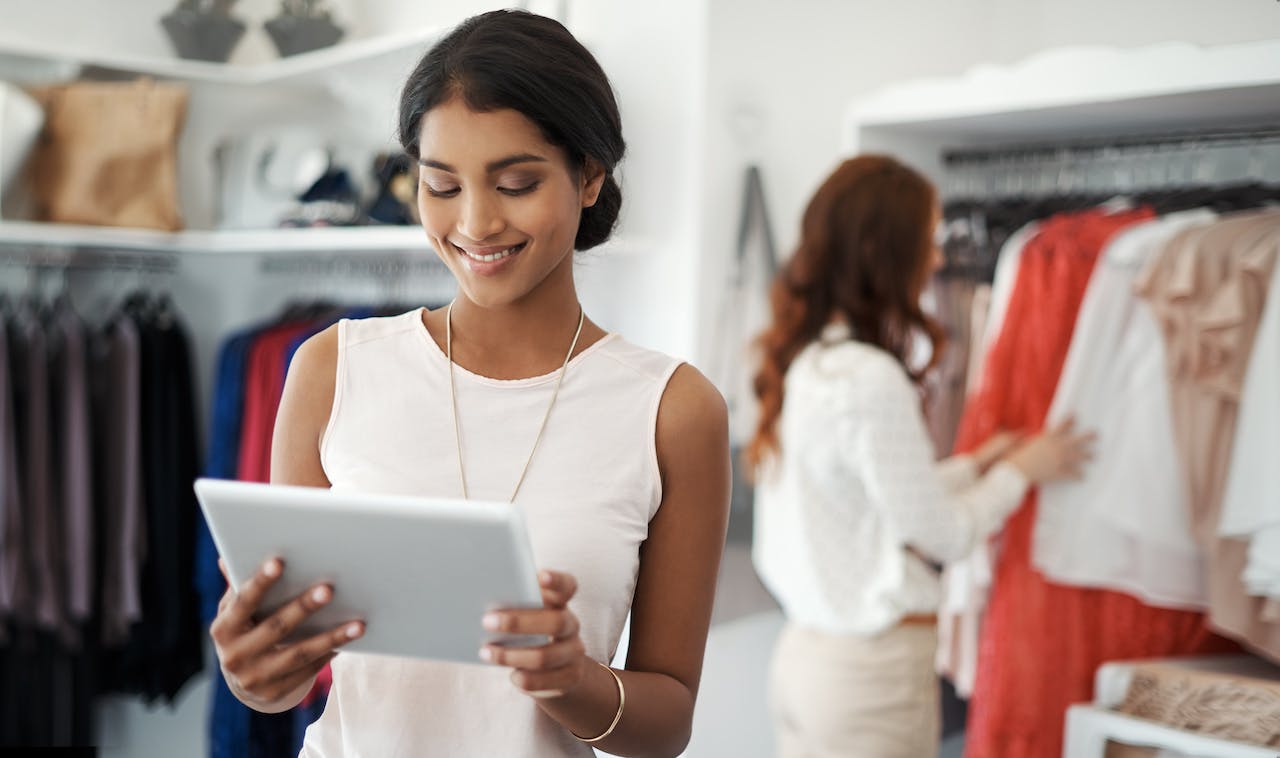 woman working in a retail store