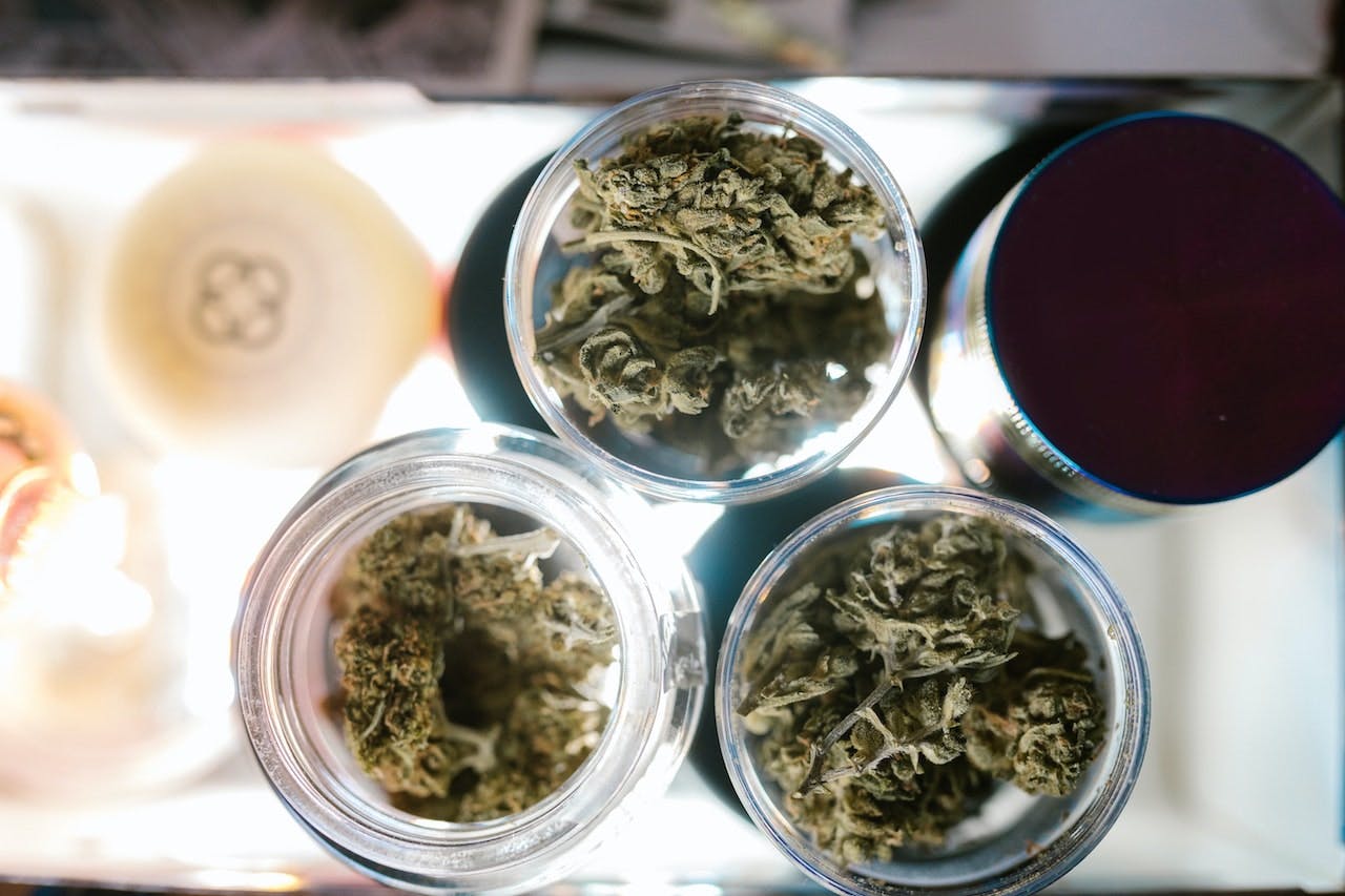 cannabis in jars