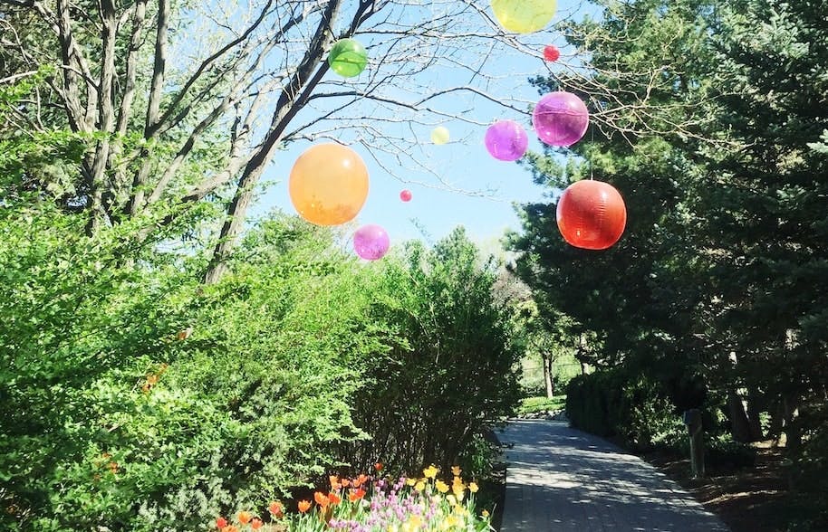 balloons floating in the sky