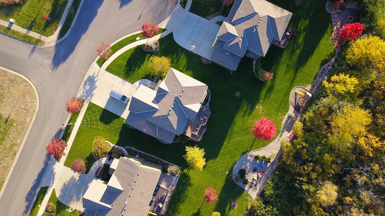 aerial photo of houses