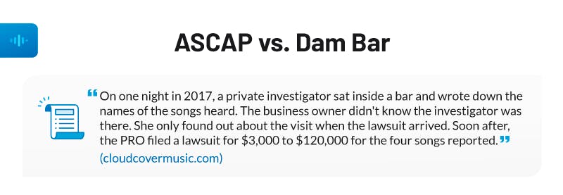 ASCAP vs Dam Bar