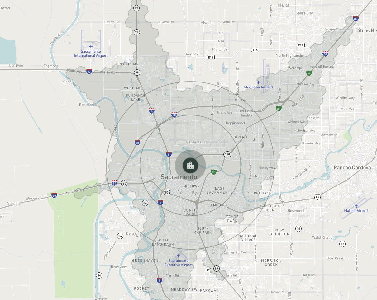 Map of Sacramento