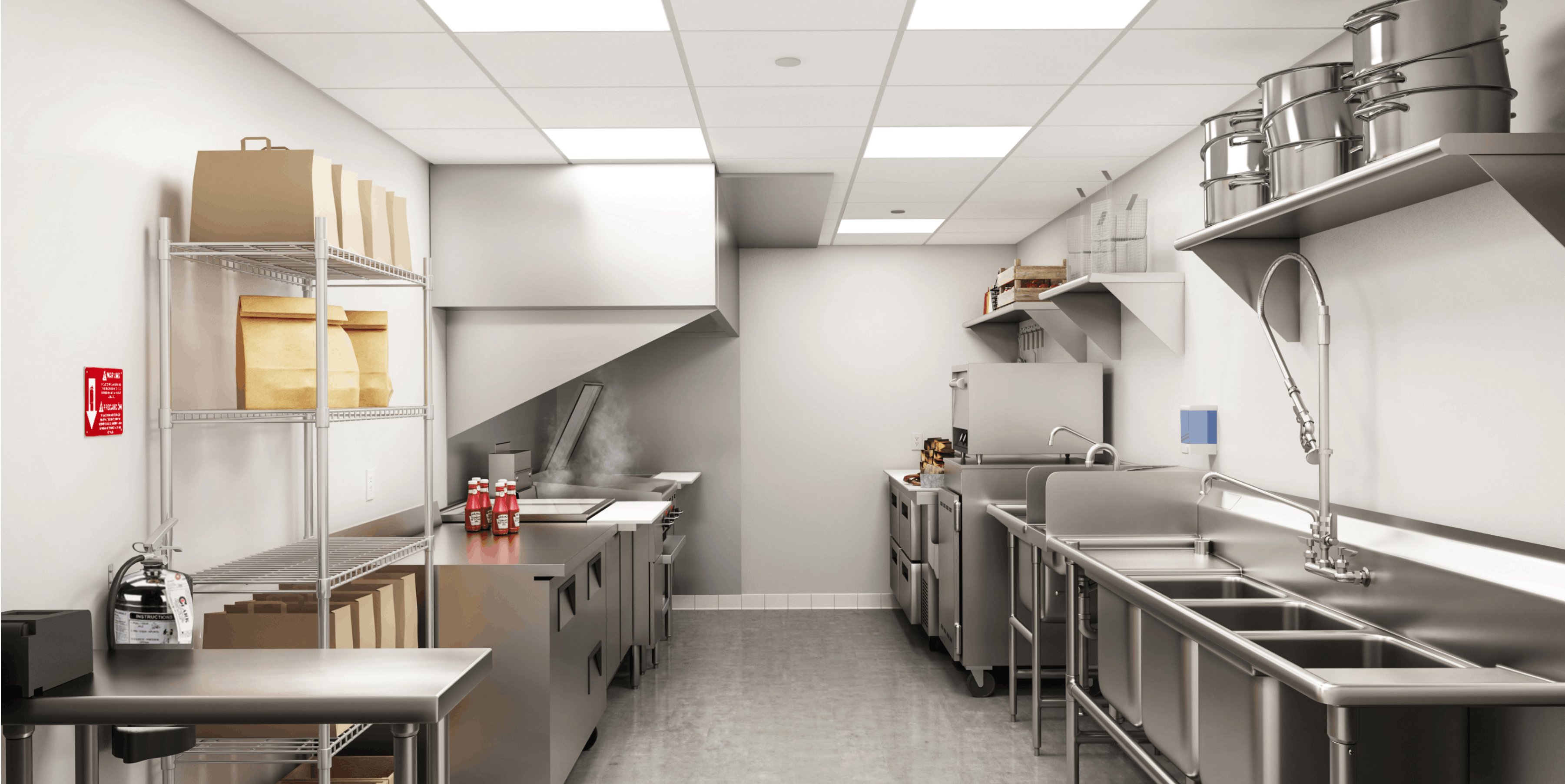 Virtual Kitchens render cocina oculta