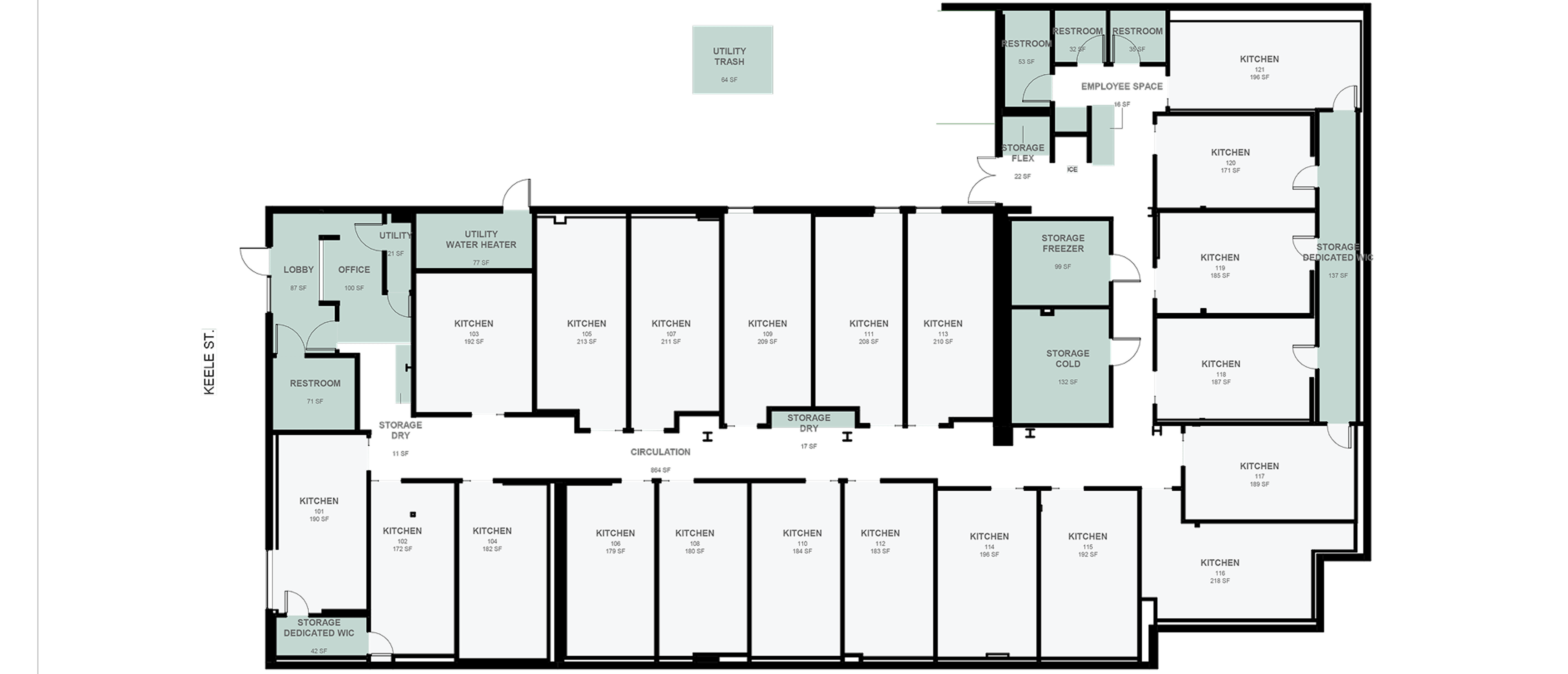 Keele's facility floorplan