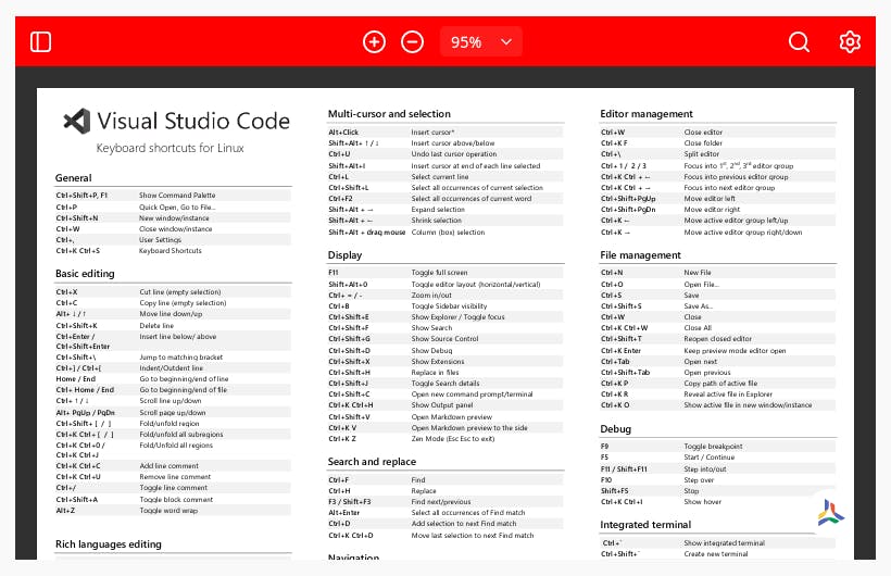 CloudPDF viewer with red theme color