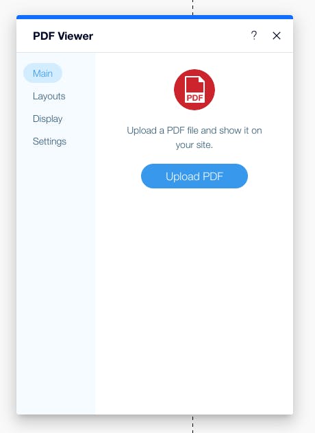 Wix PDF viewer app upload