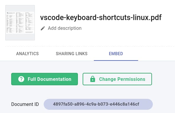 Change permission button in the CloudPDF dashboard