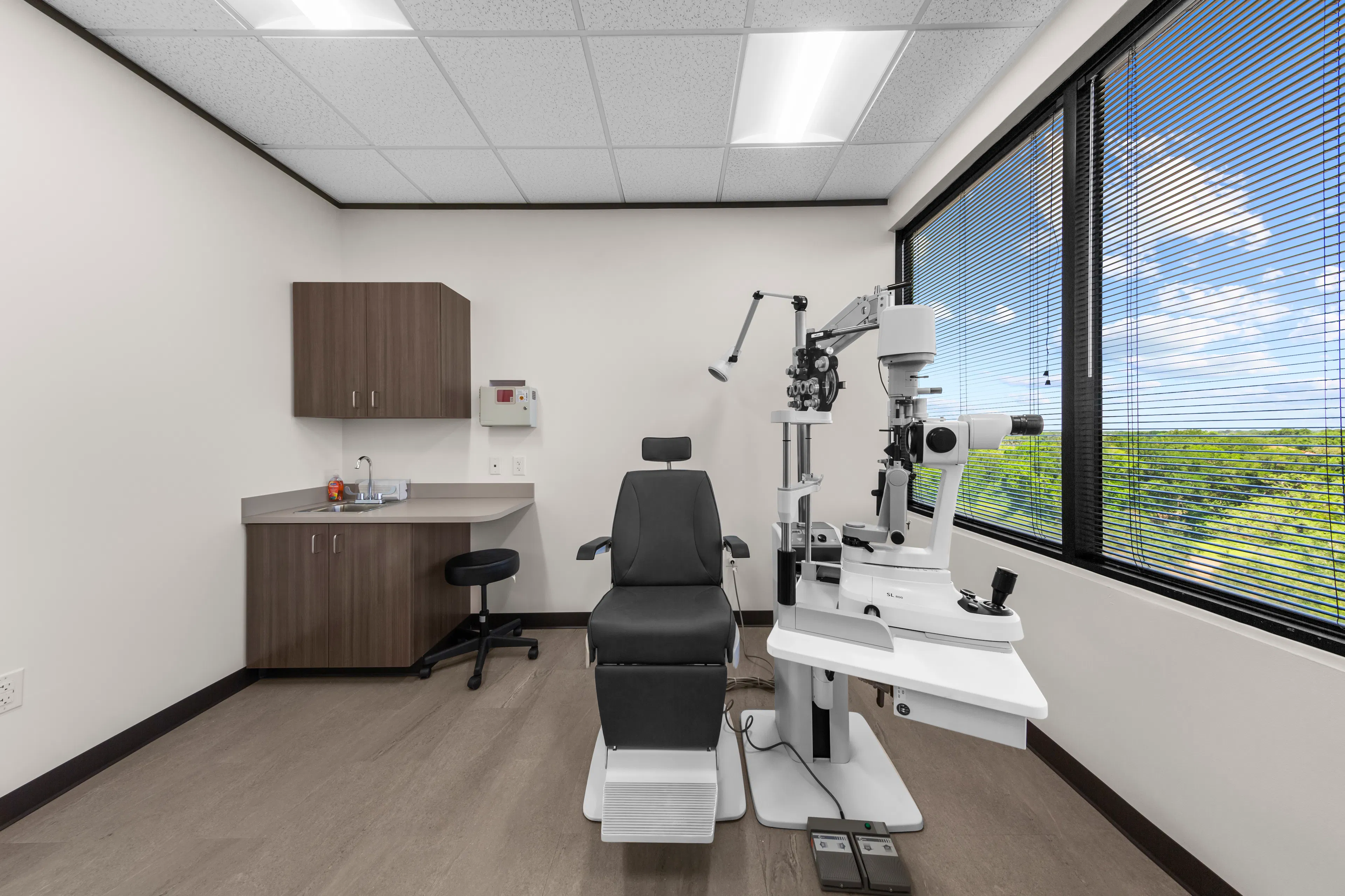 Advanced diagnostic equipment at CLS Health Sugar Land Eye Care Center.