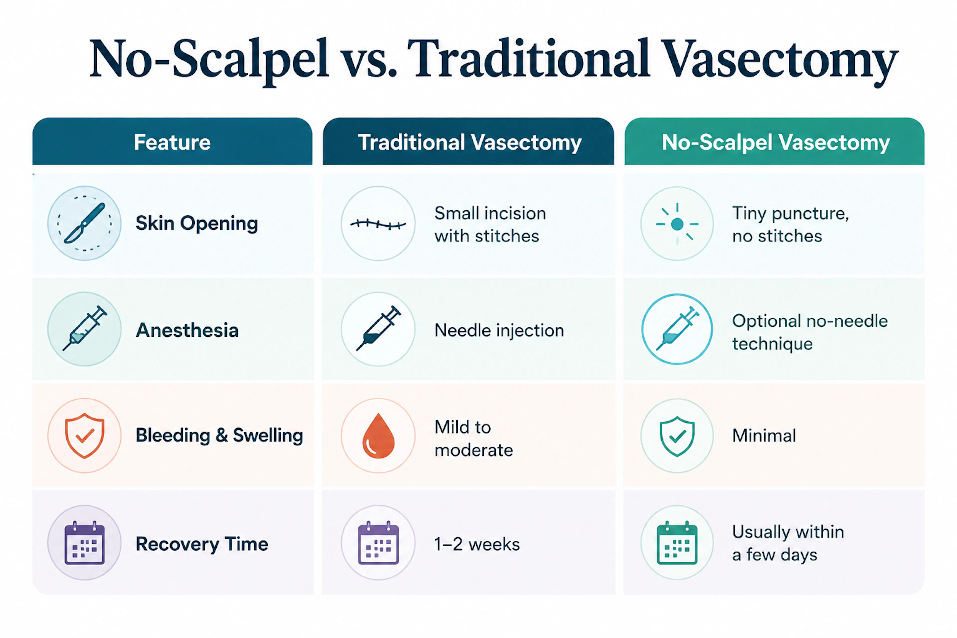 No-Scalpel vs Traditional Vasectomy Chart | CLS Health
