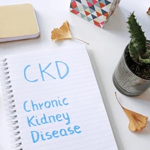 I notepad with CKD and Chronic Kidney Disease written on the page.