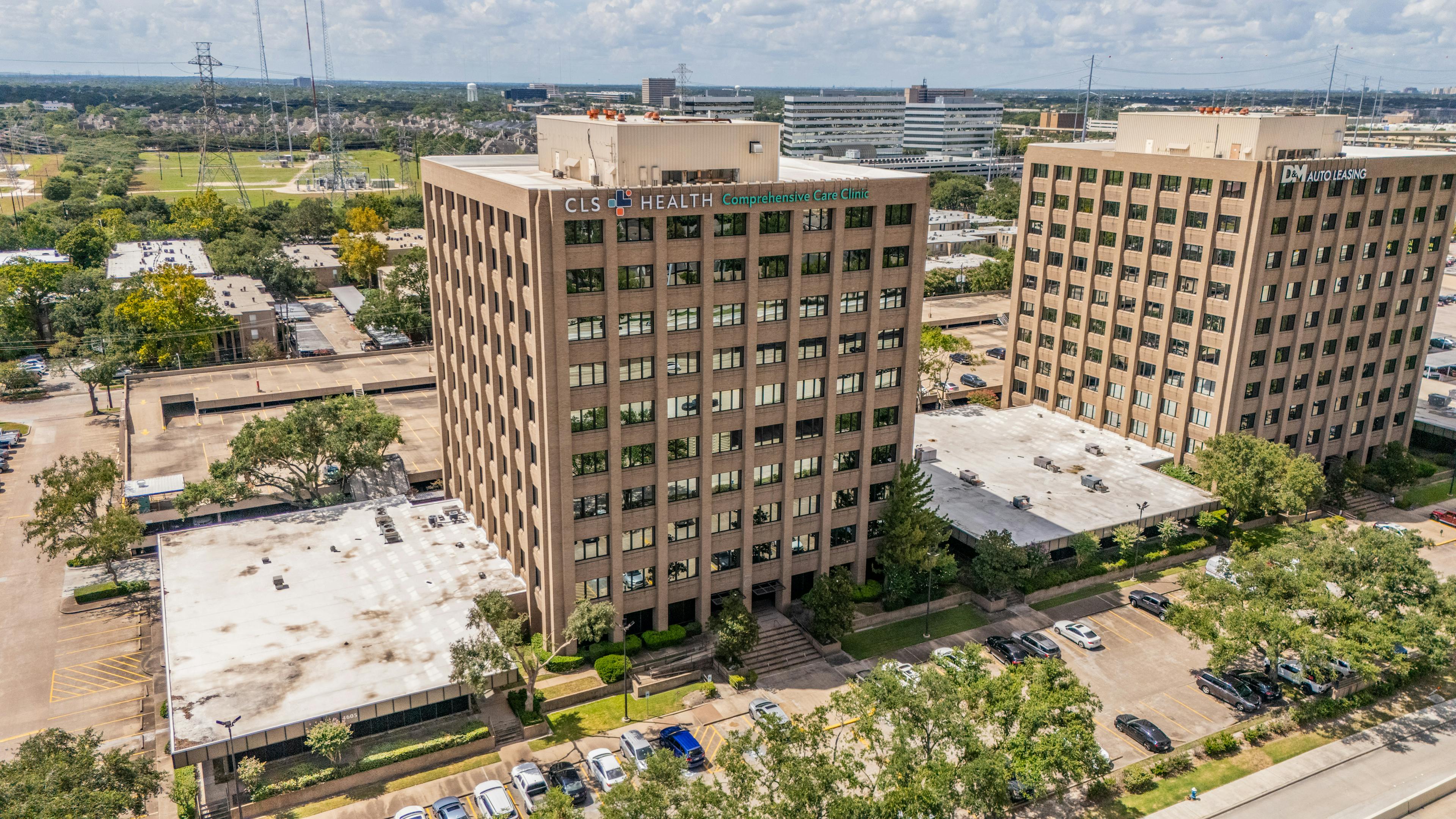 Exterior view of Podiatry Associates - Houston Galleria clinic, a modern facility open for foot and ankle care services.