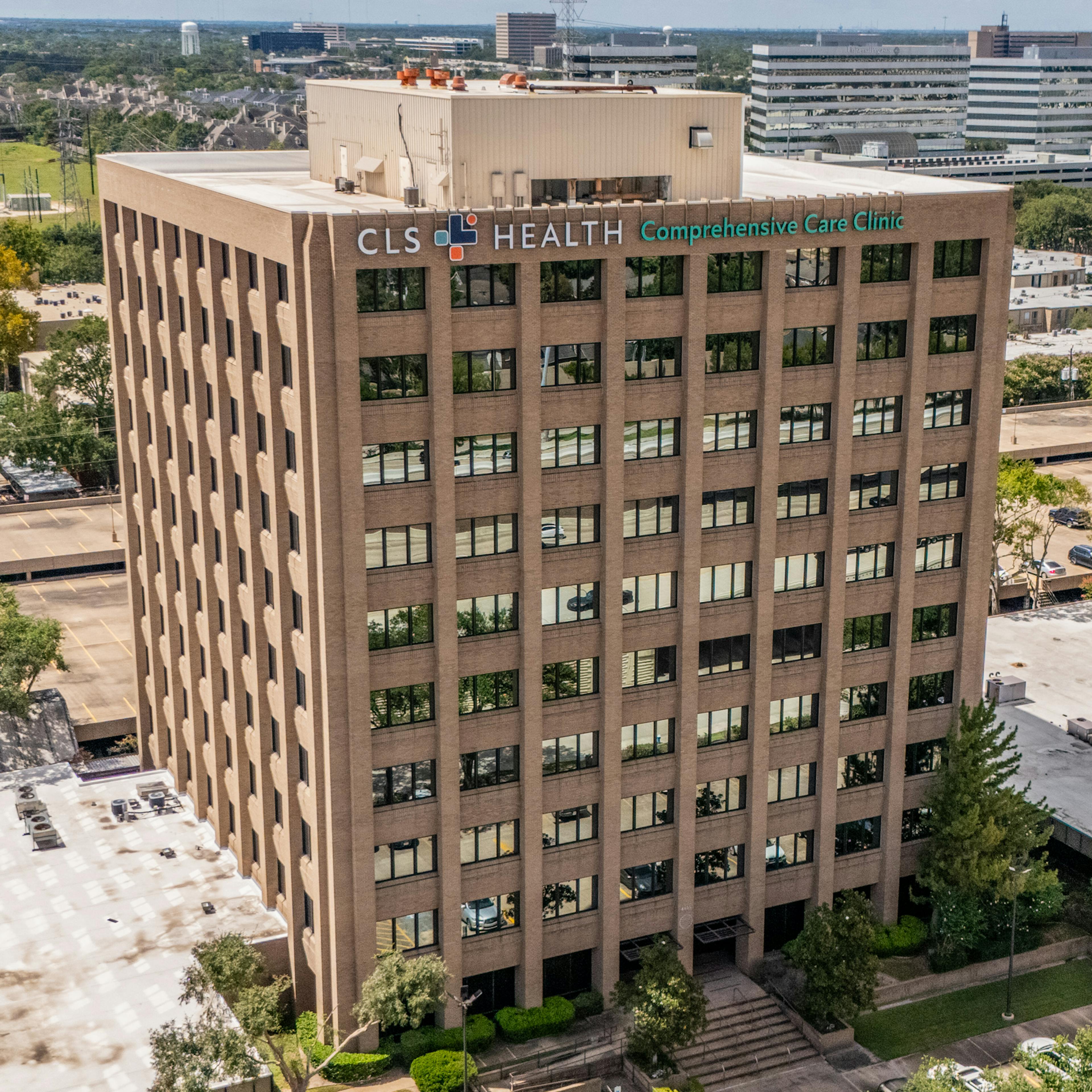 Exterior view of CLS Health Comprehensive Care Clinic - Houston Galleria, offering primary and specialty care services.