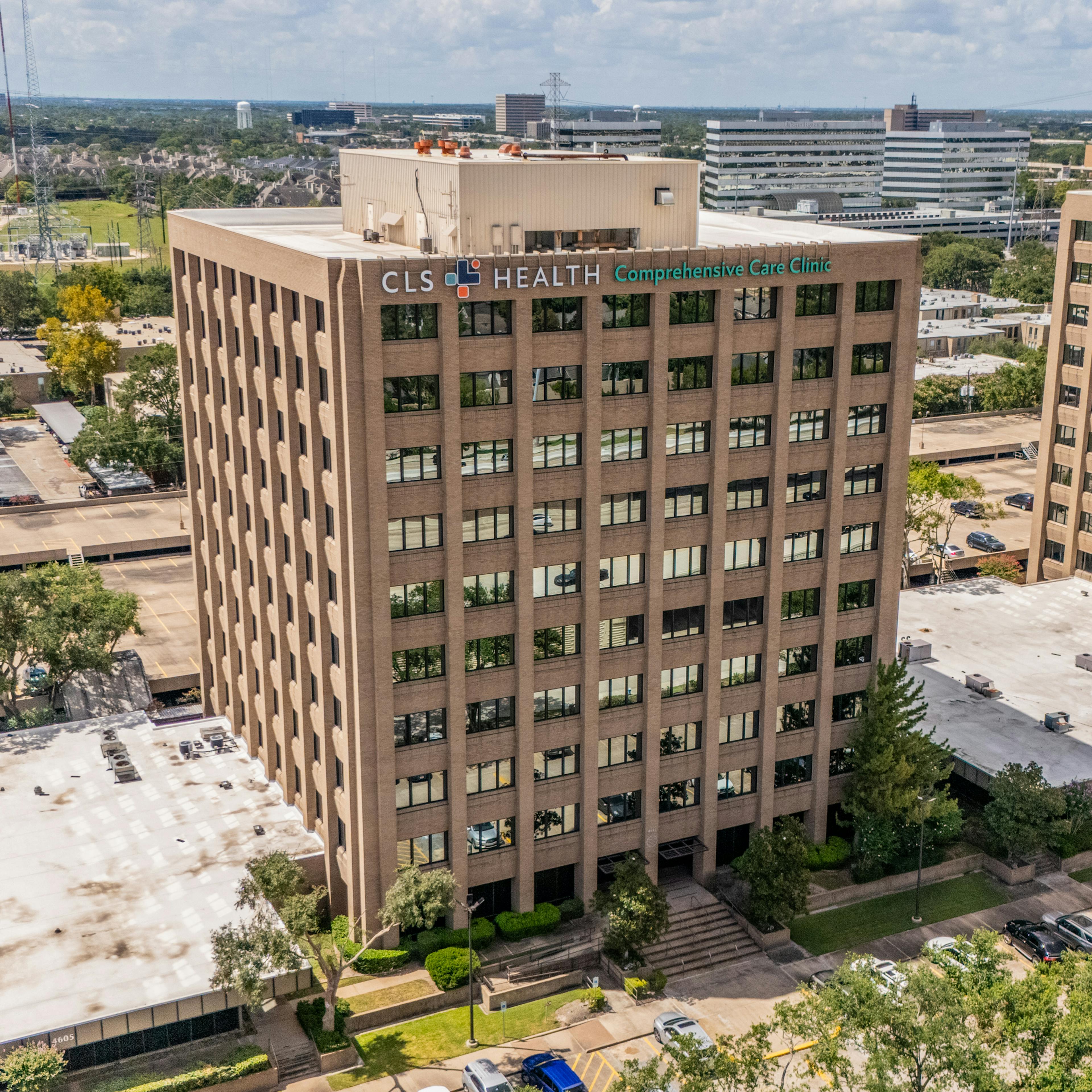 Exterior view of CLS Health Comprehensive Care Clinic - Houston Galleria, offering primary and specialty care services.