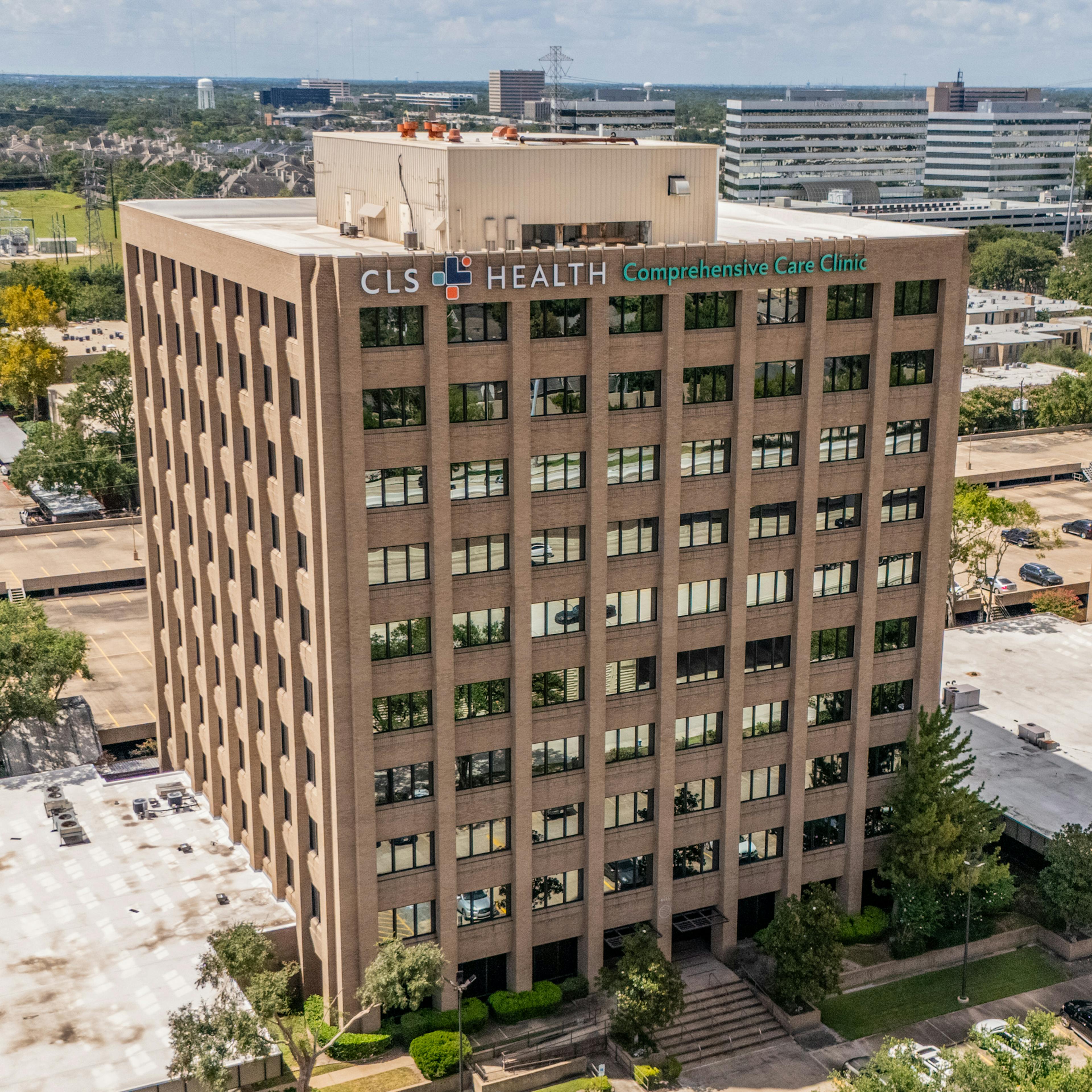Exterior view of CLS Health Comprehensive Care Clinic - Houston Galleria, offering primary and specialty care services.