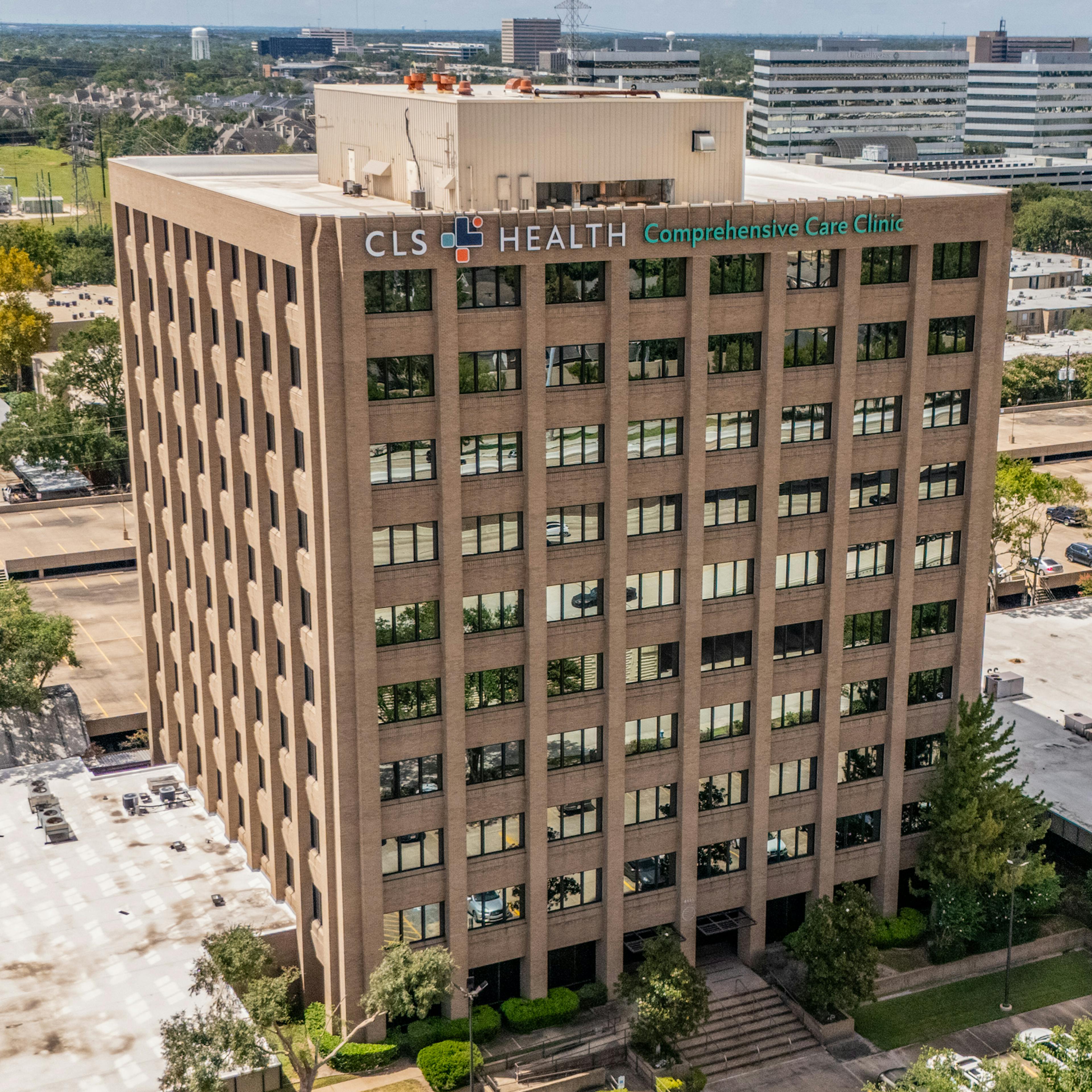 Exterior view of CLS Health Comprehensive Care Clinic - Houston Galleria, offering primary and specialty care services.