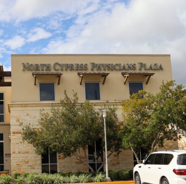Exterior view of CLS Health Clinic - Cypress in Cypress, TX offering primary care, endocrinology, and cardiology services.