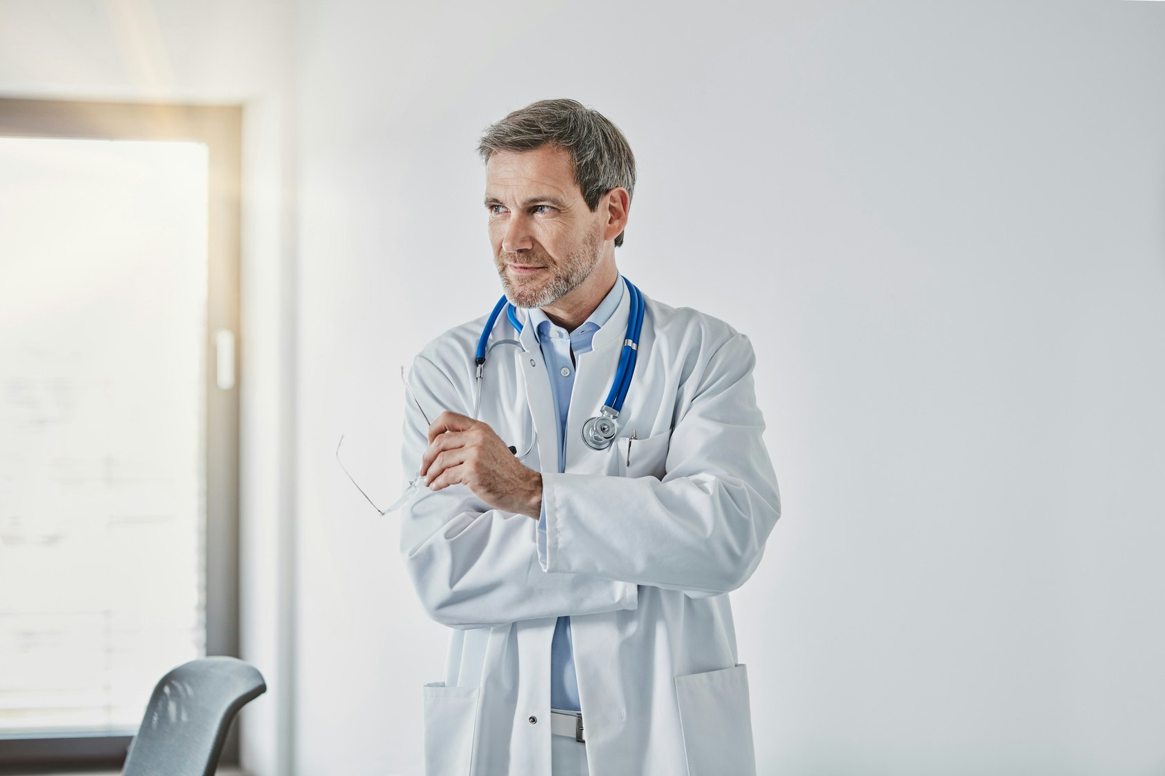 Male doctor with a stethoscope.
