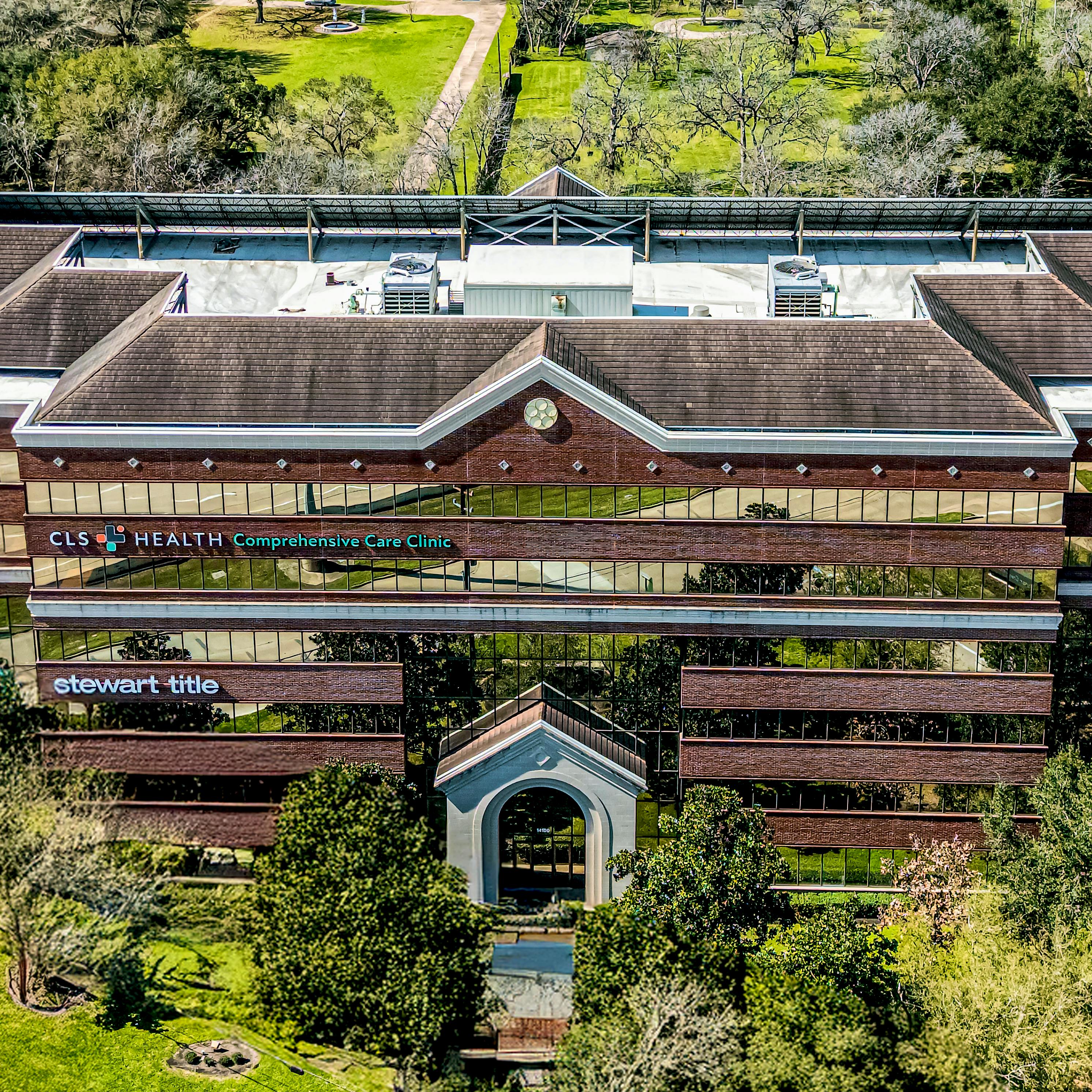 Exterior view of CLS Health Comprehensive Care Clinic - Sugar Land, offering primary care and specialty care services.