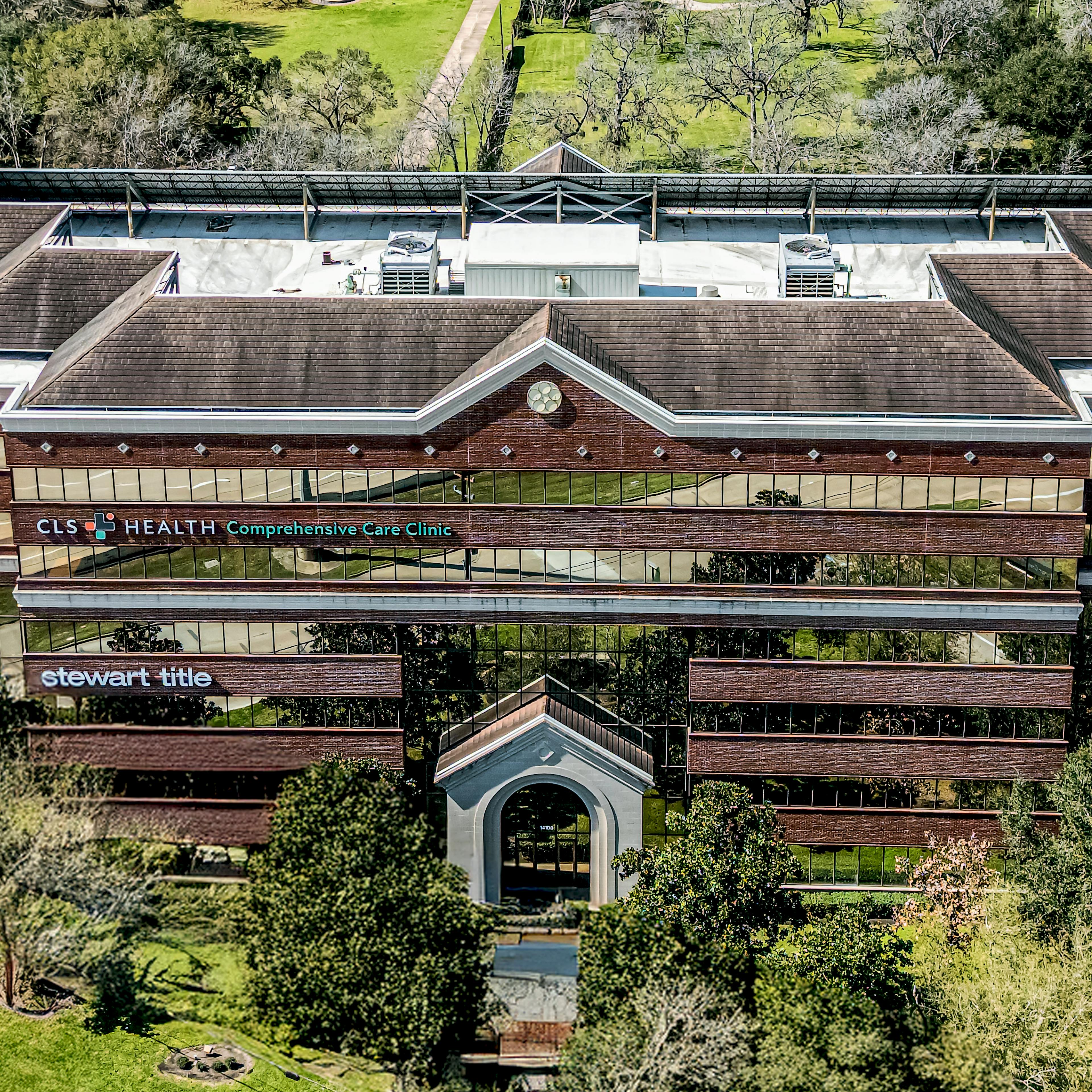 Exterior view of CLS Health Comprehensive Care Clinic - Sugar Land, offering primary care and specialty care services.