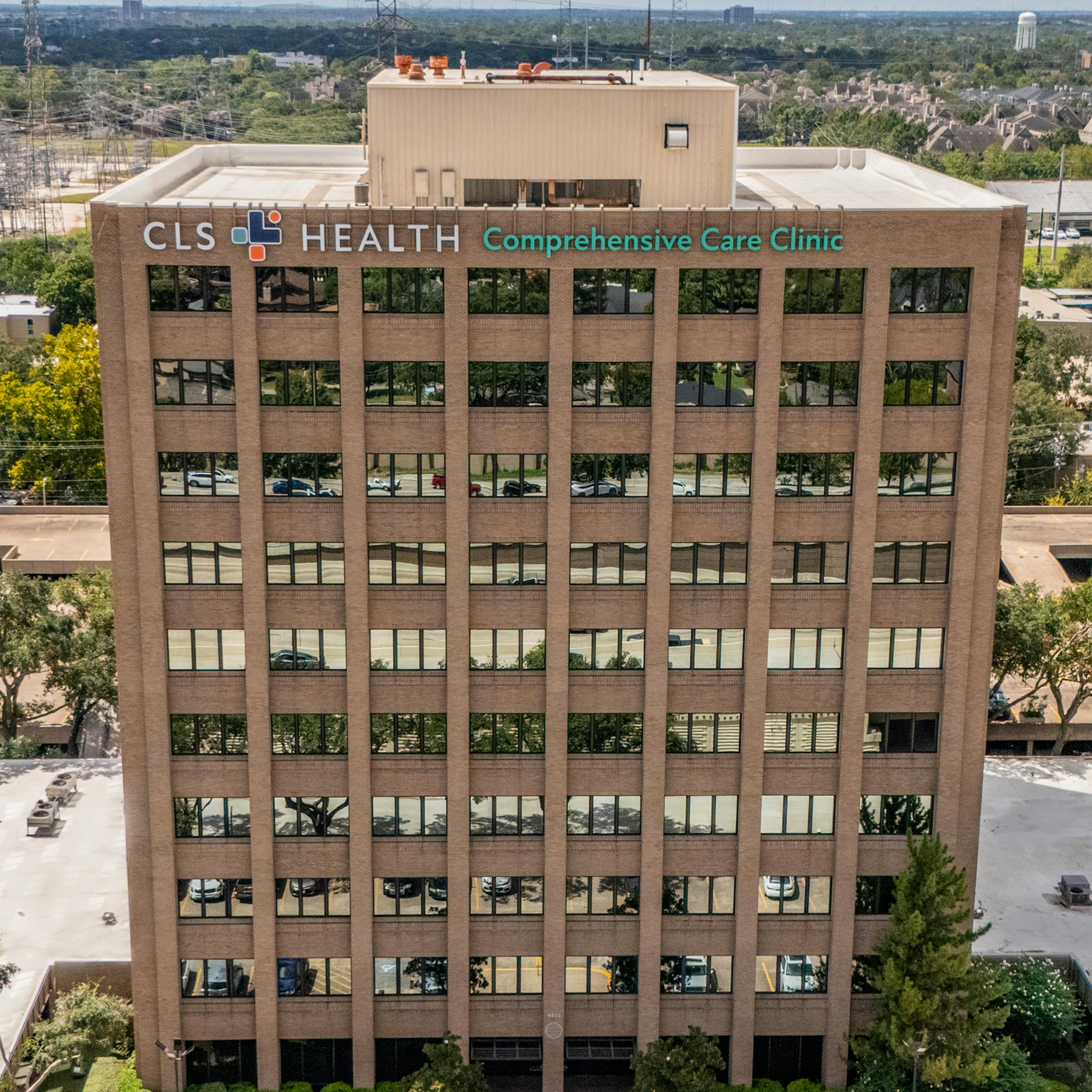 Exterior view of CLS Health Comprehensive Care Clinic - Houston Galleria, offering primary and specialty care services.