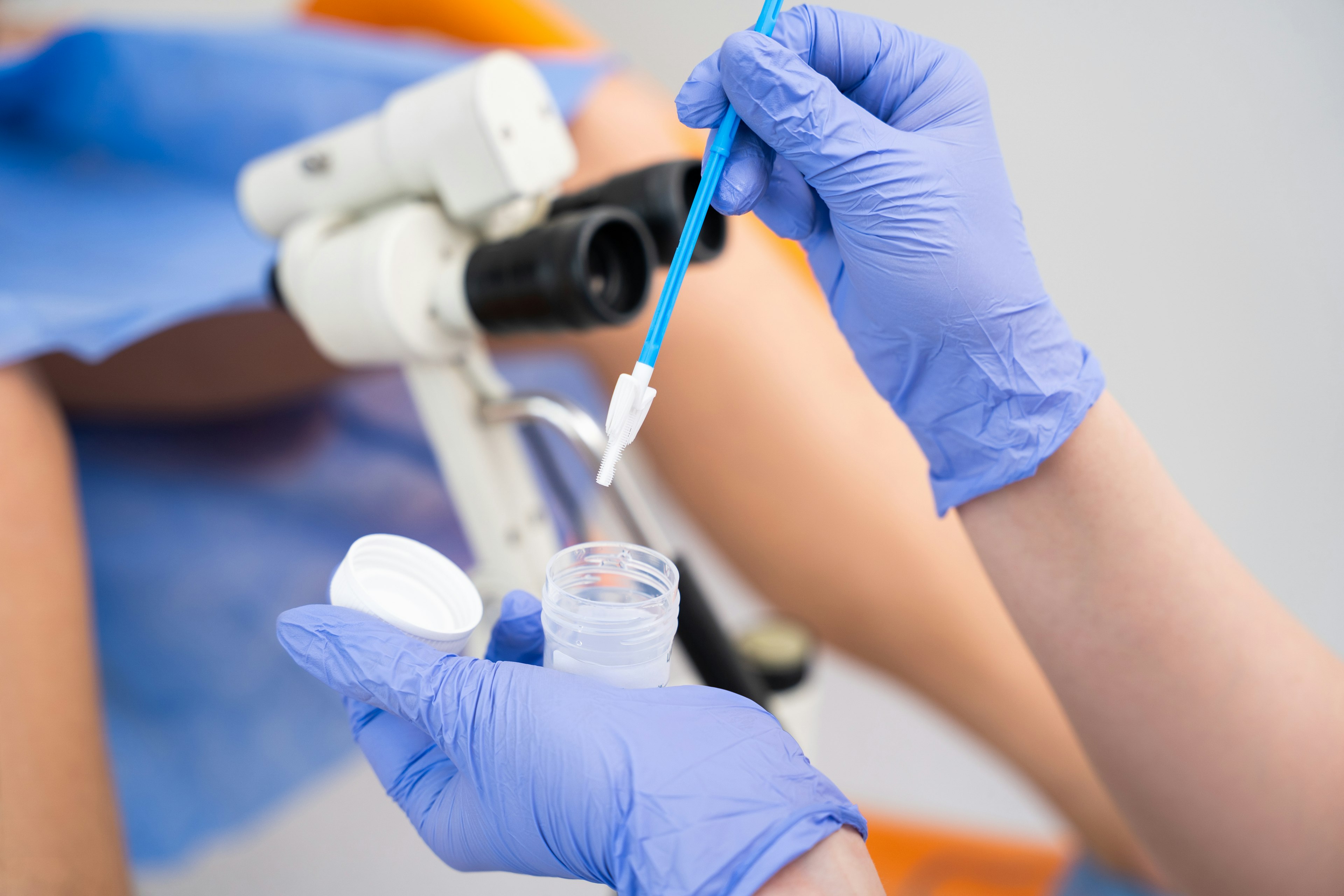 Patient Undergoing Diagnostic Examination in Clinic.