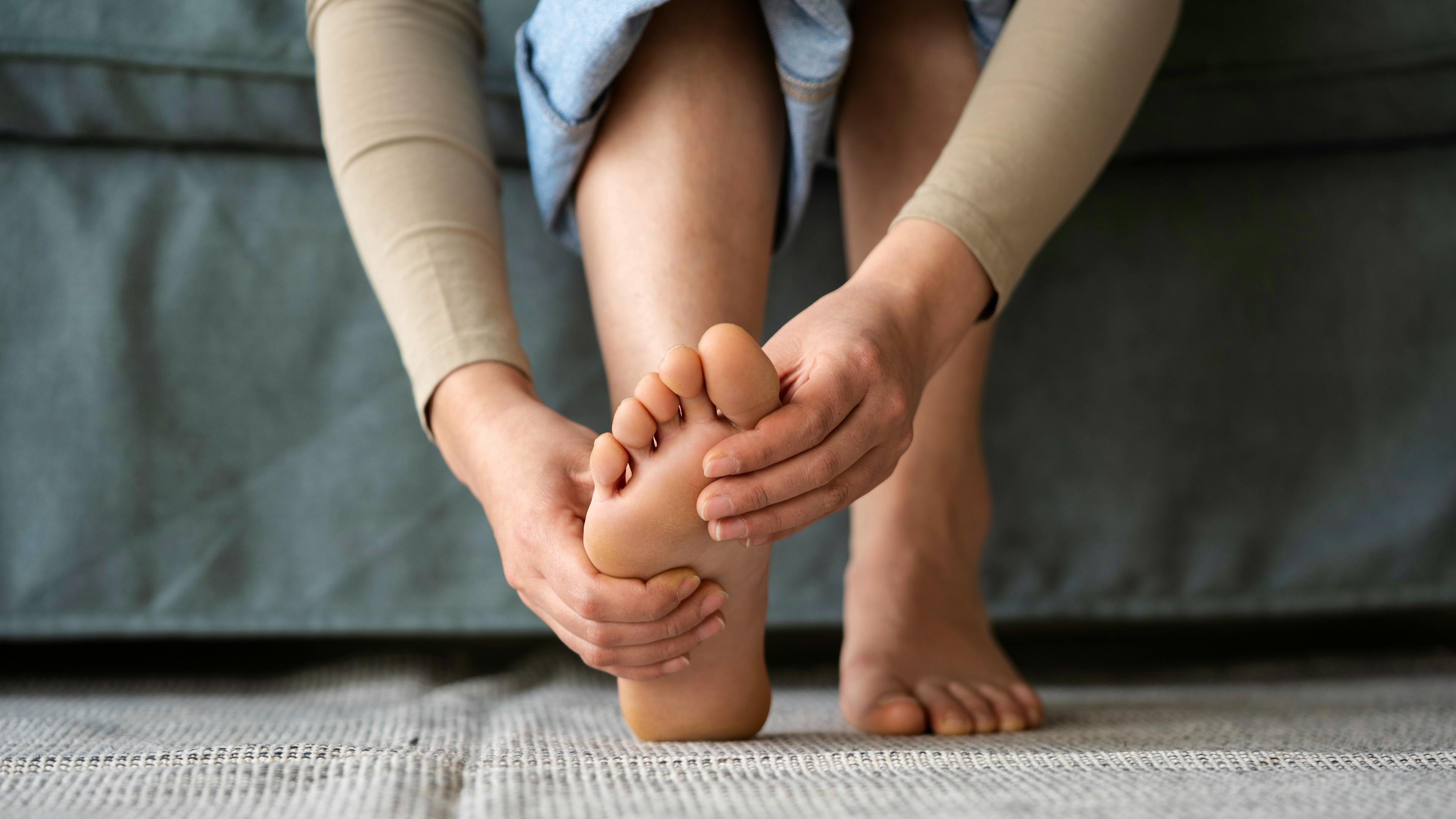 Woman stretching her foot.