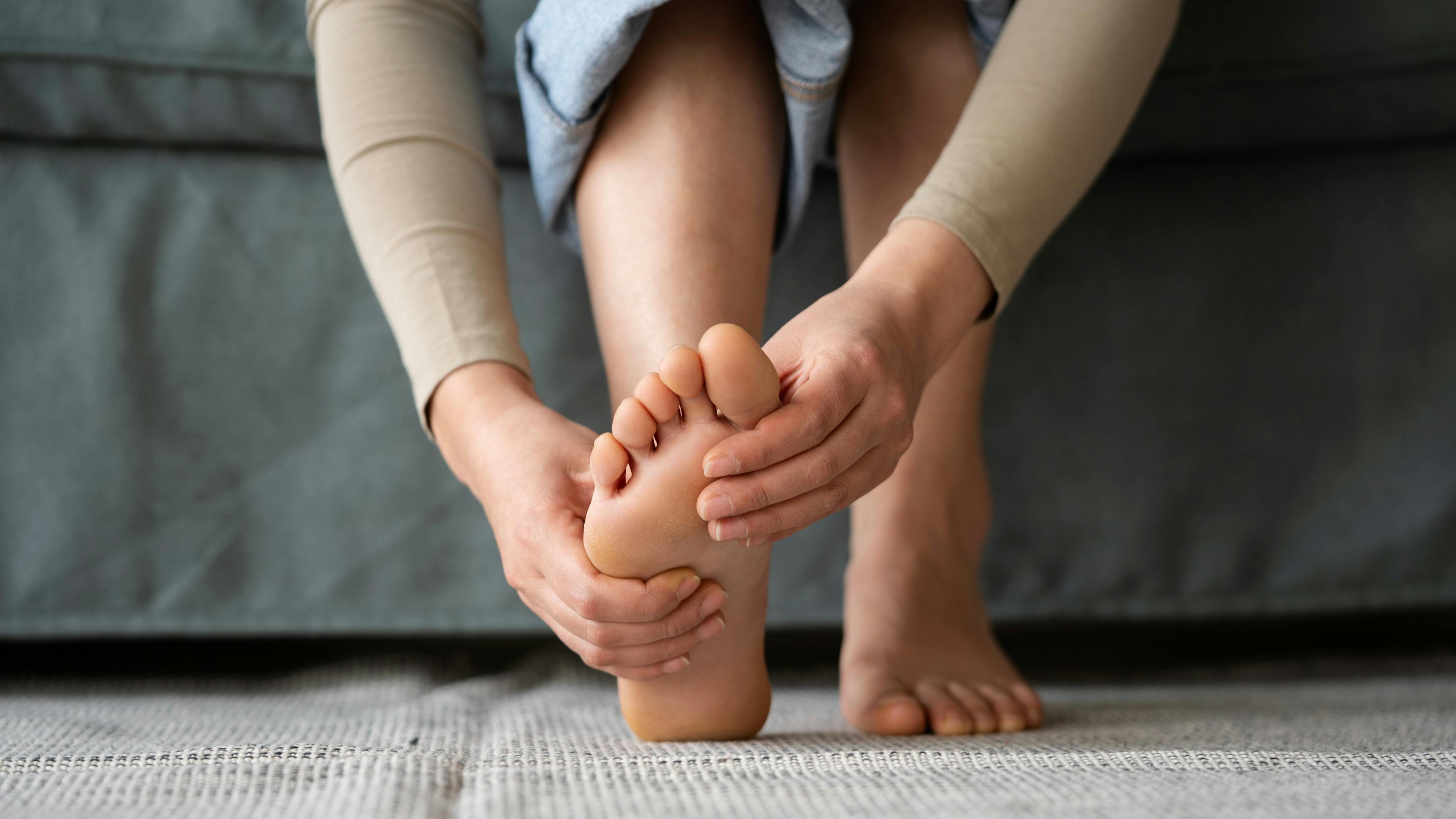 Woman stretching her foot.