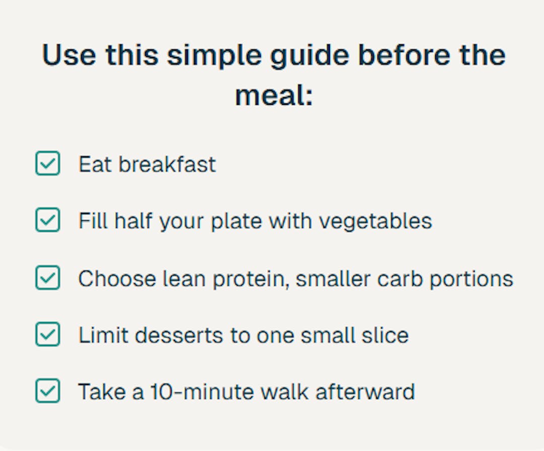 A checklist acting as a simple guide for healthy eating during Thanksgiving.