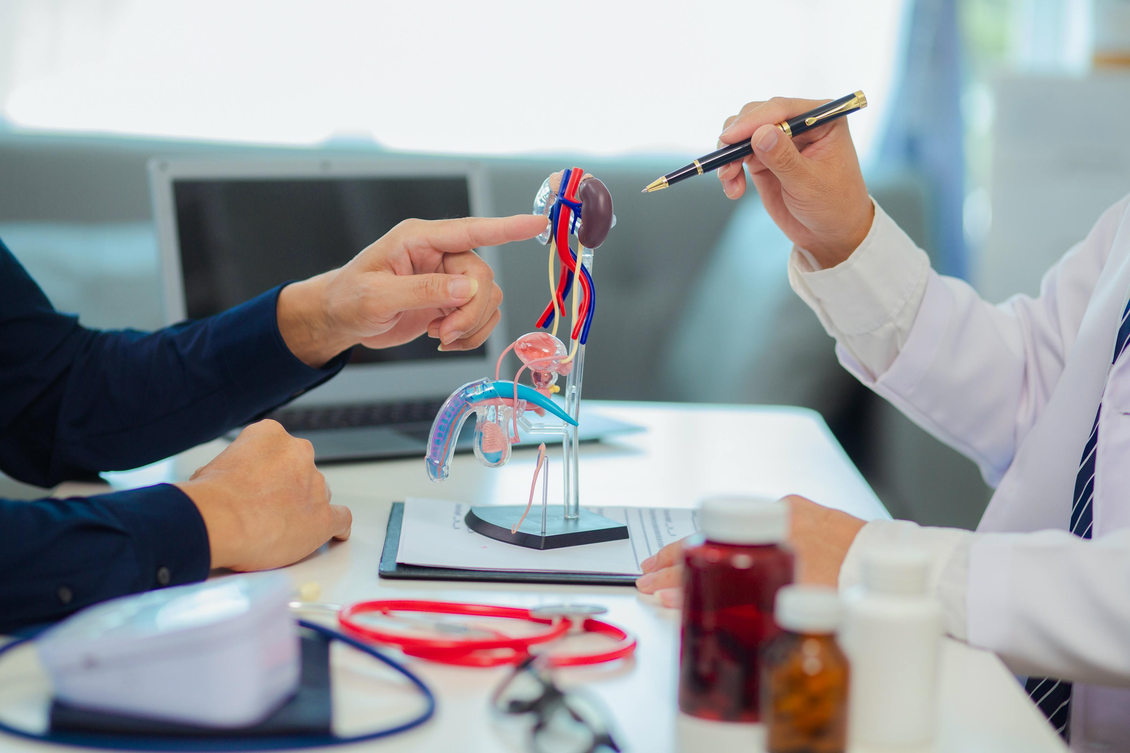 Doctor answering questions to man about male infertility