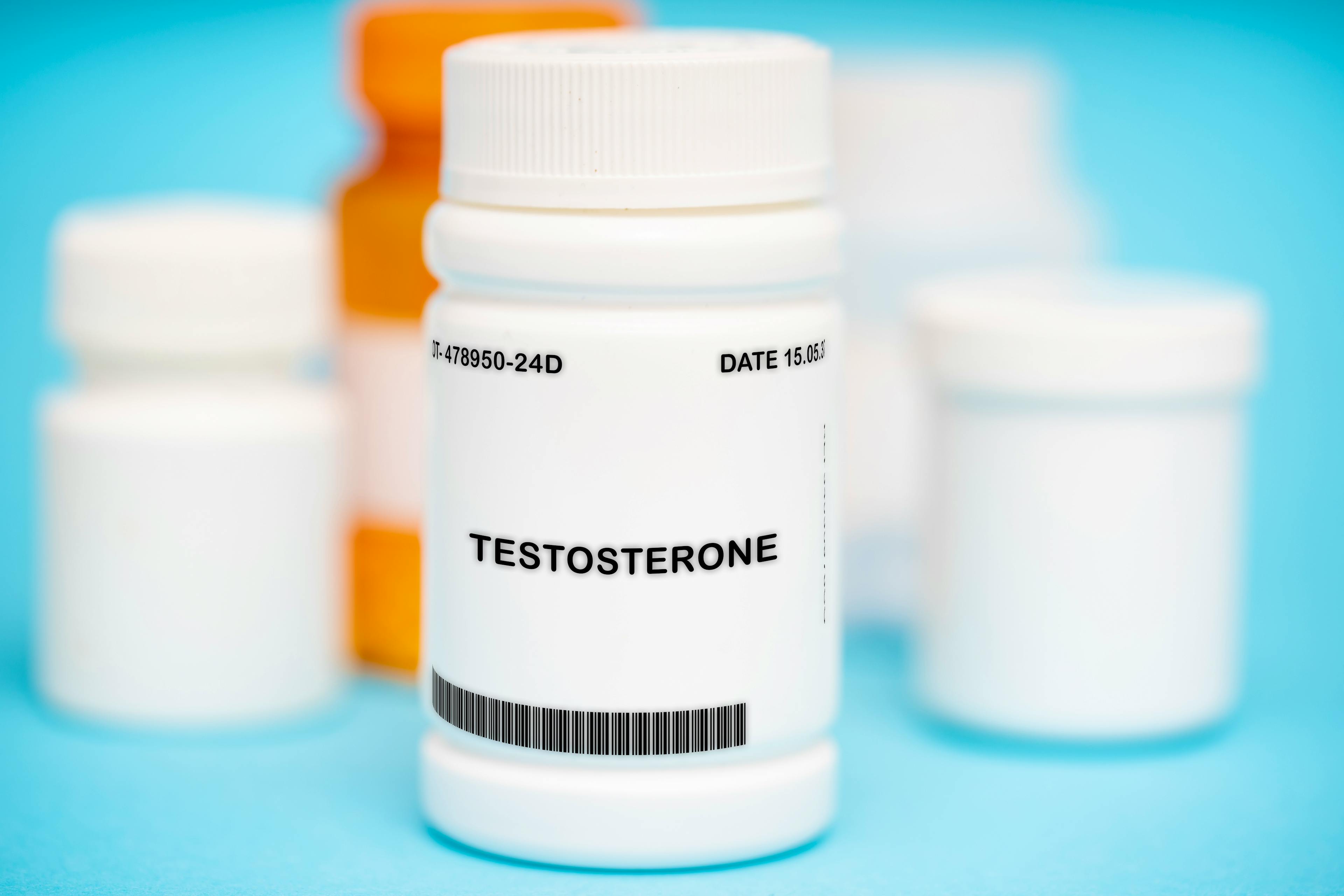 Medication bottle with testosterone pellets