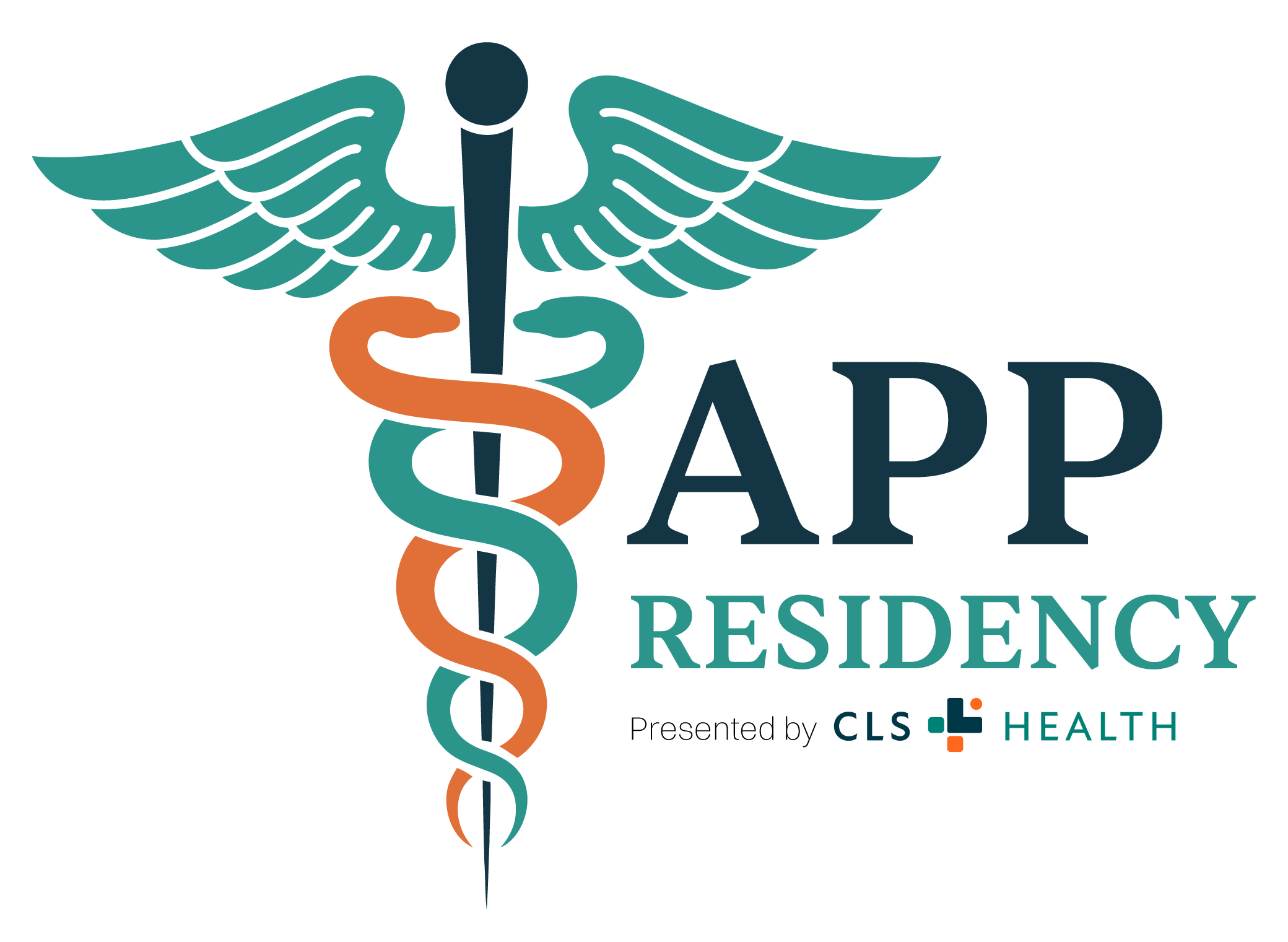 The Advanced Practice Provider Residency Program logo with a colorful caduceus with CLS colors with the words APP Residency