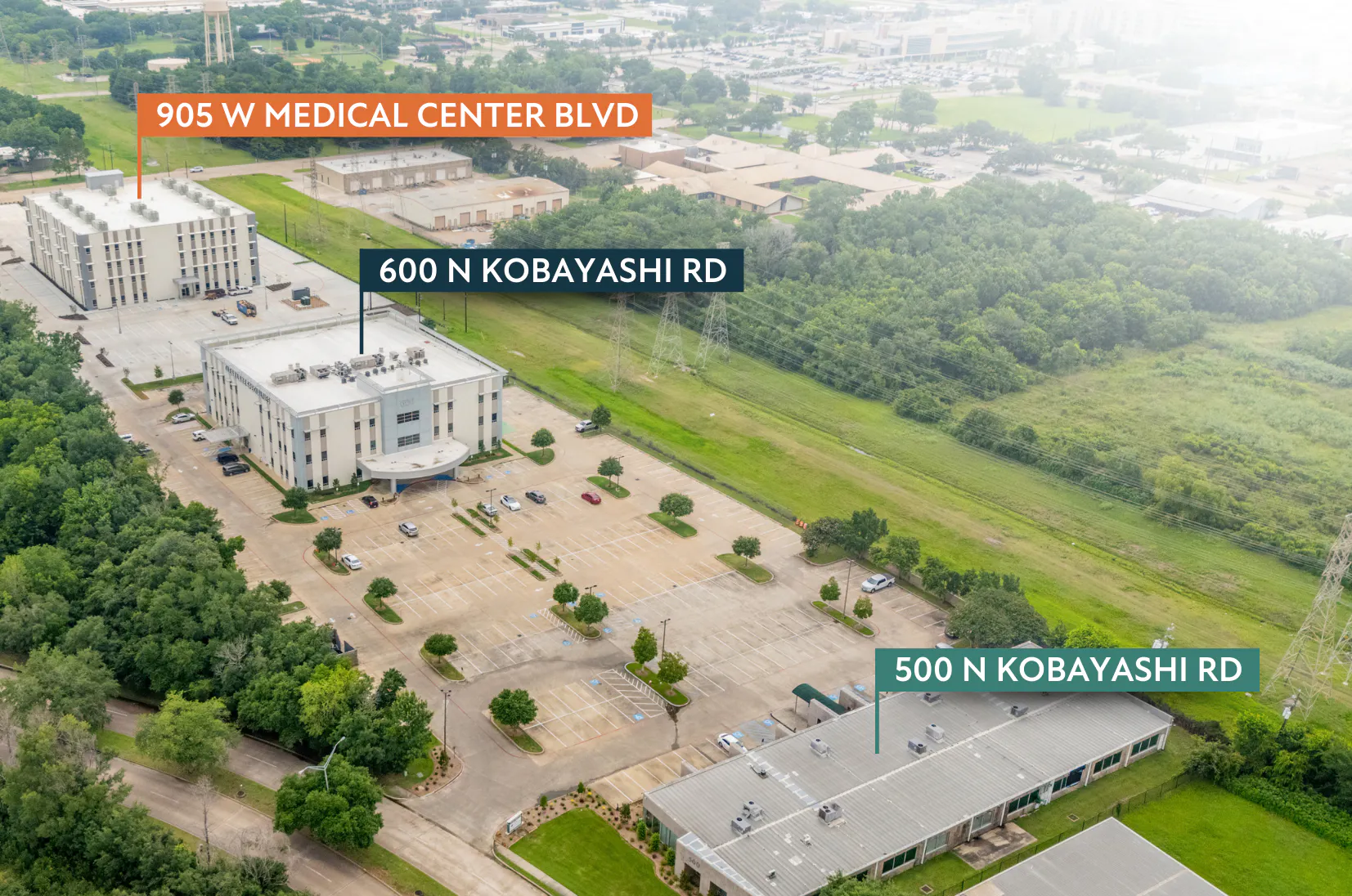 Overview angle of CLS Health's Comprehensive Care Clinic in Webster, TX, serving the Clear Lake community and surrounding areas.