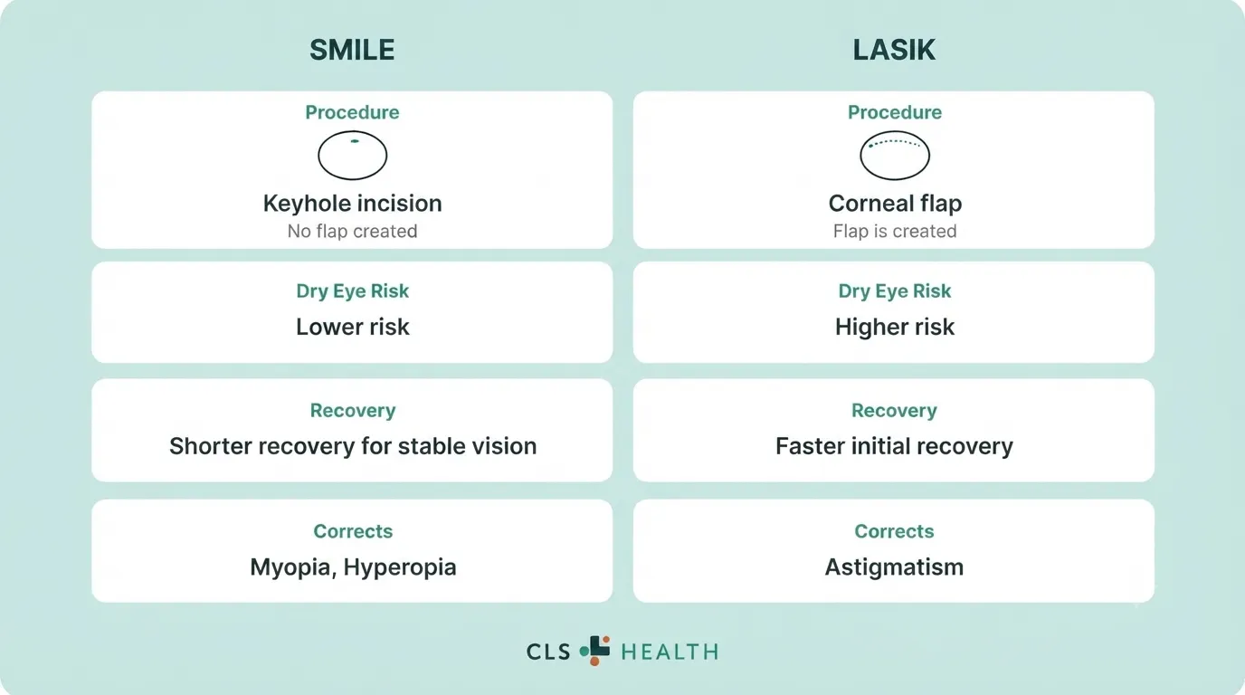 SMILE Eye Surgery vs LASIK | CLS Health