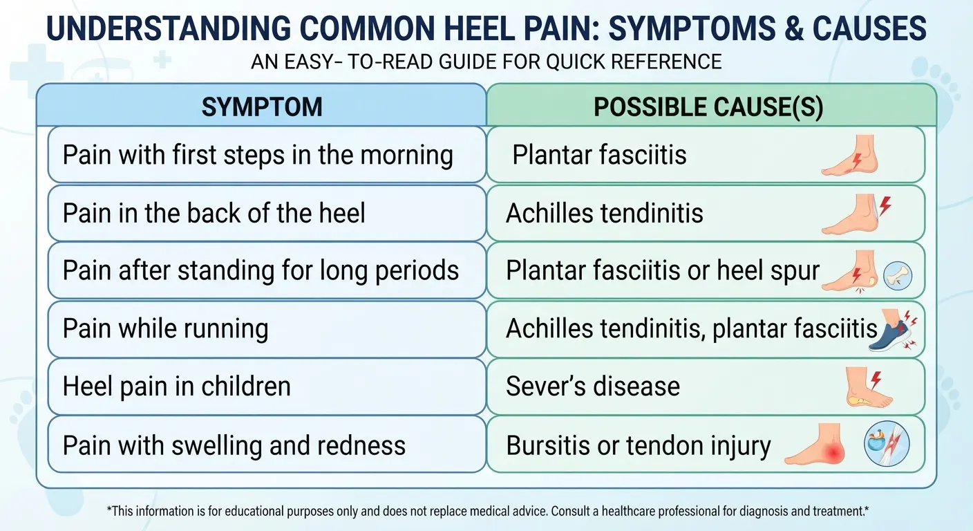 Heel Pain Comparison Chart | CLS Health