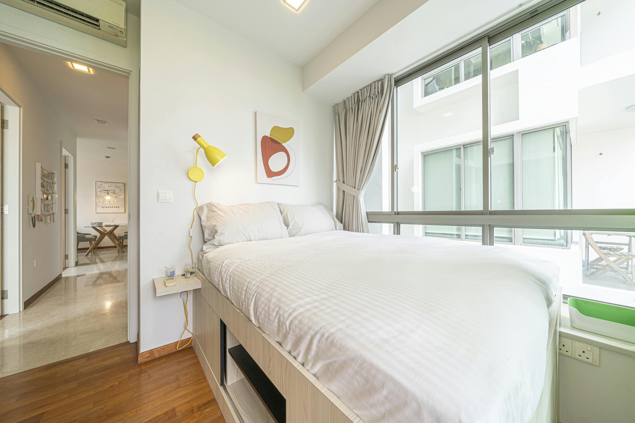 The Standard room, with a custom-built bed, at Newton Edge in Singapore