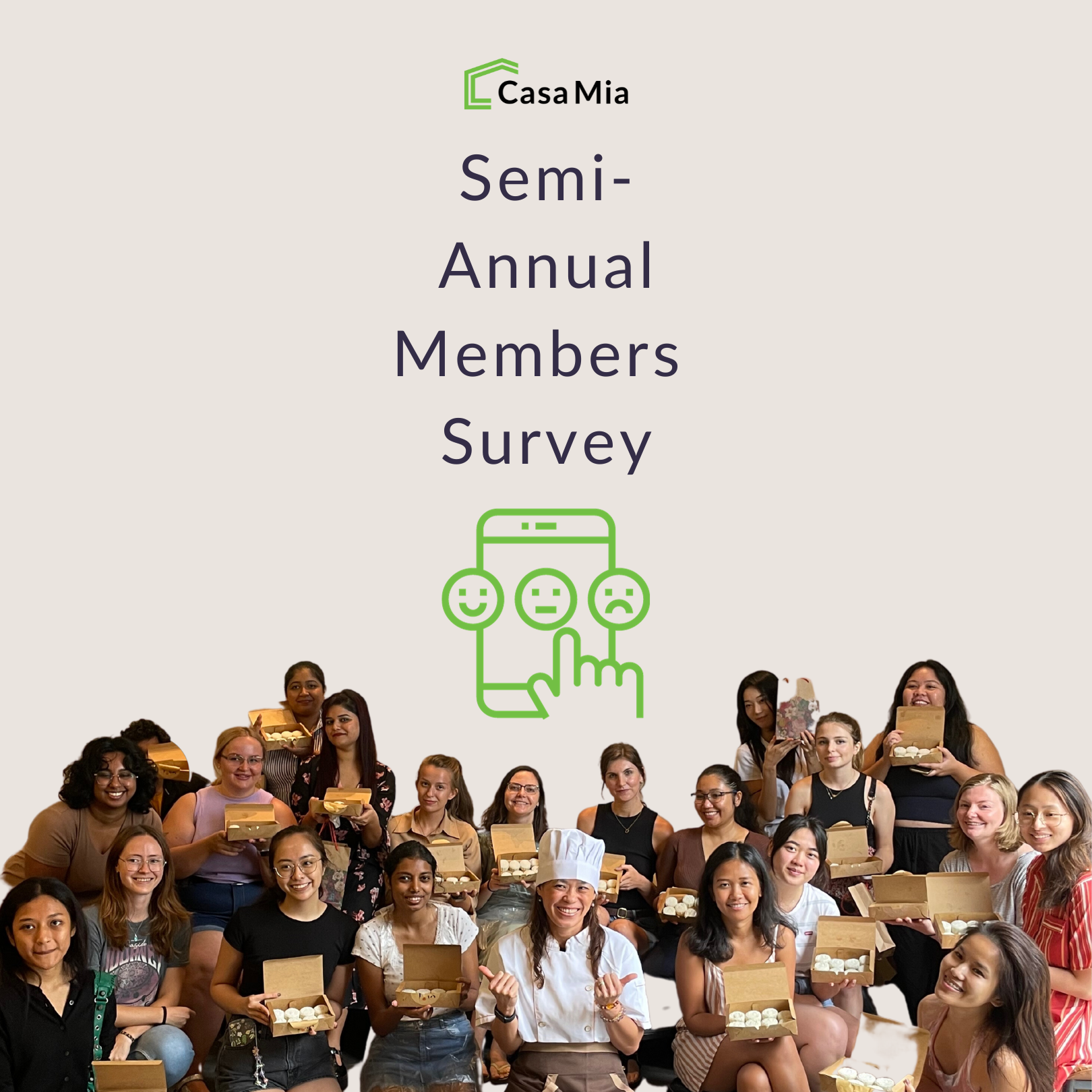 semi annual survey picture with our members and their mooncakes