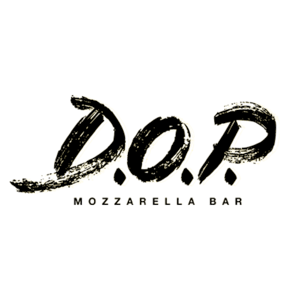 dop mozarella bar black text logo