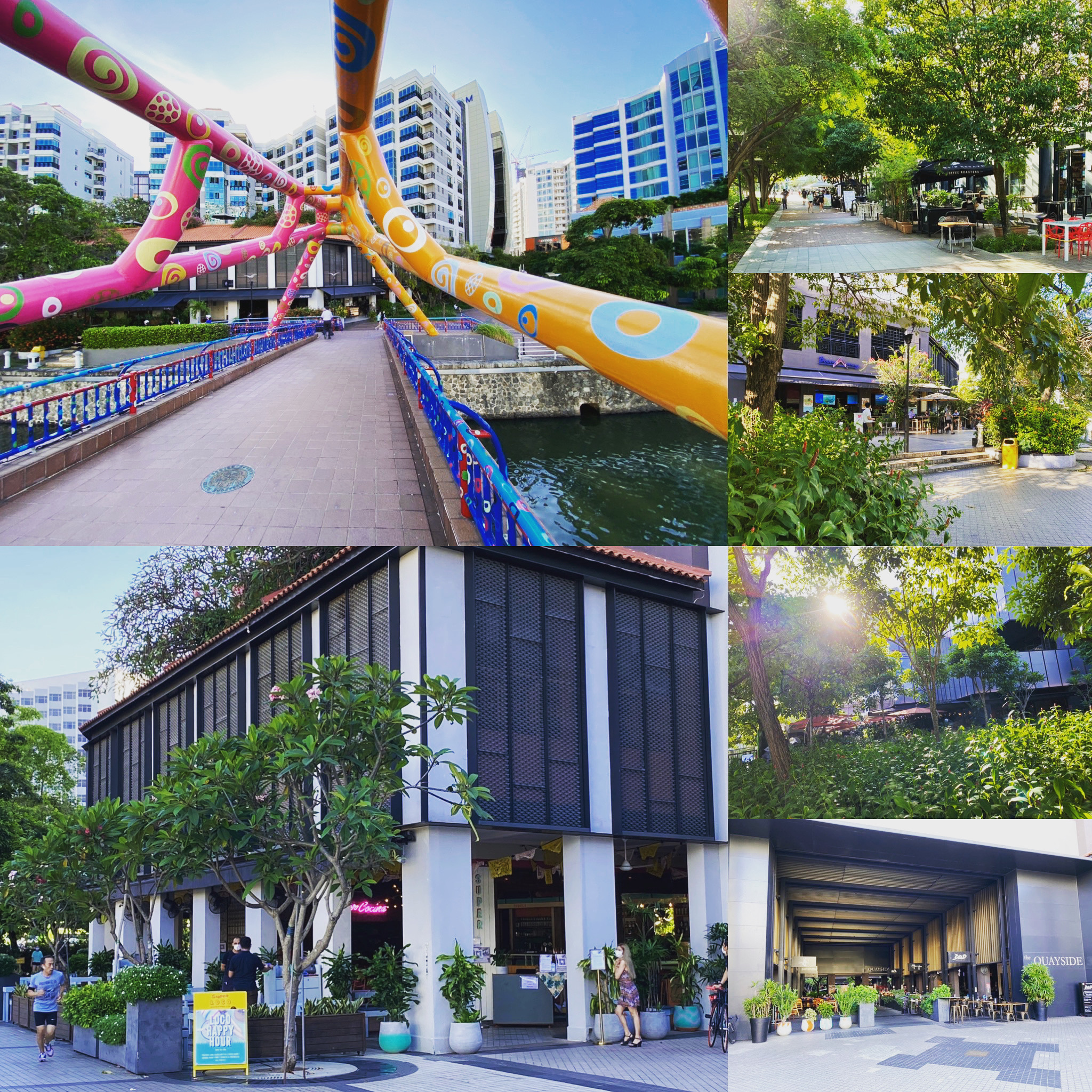 Mosaic of a few pictures of Robertson Quay