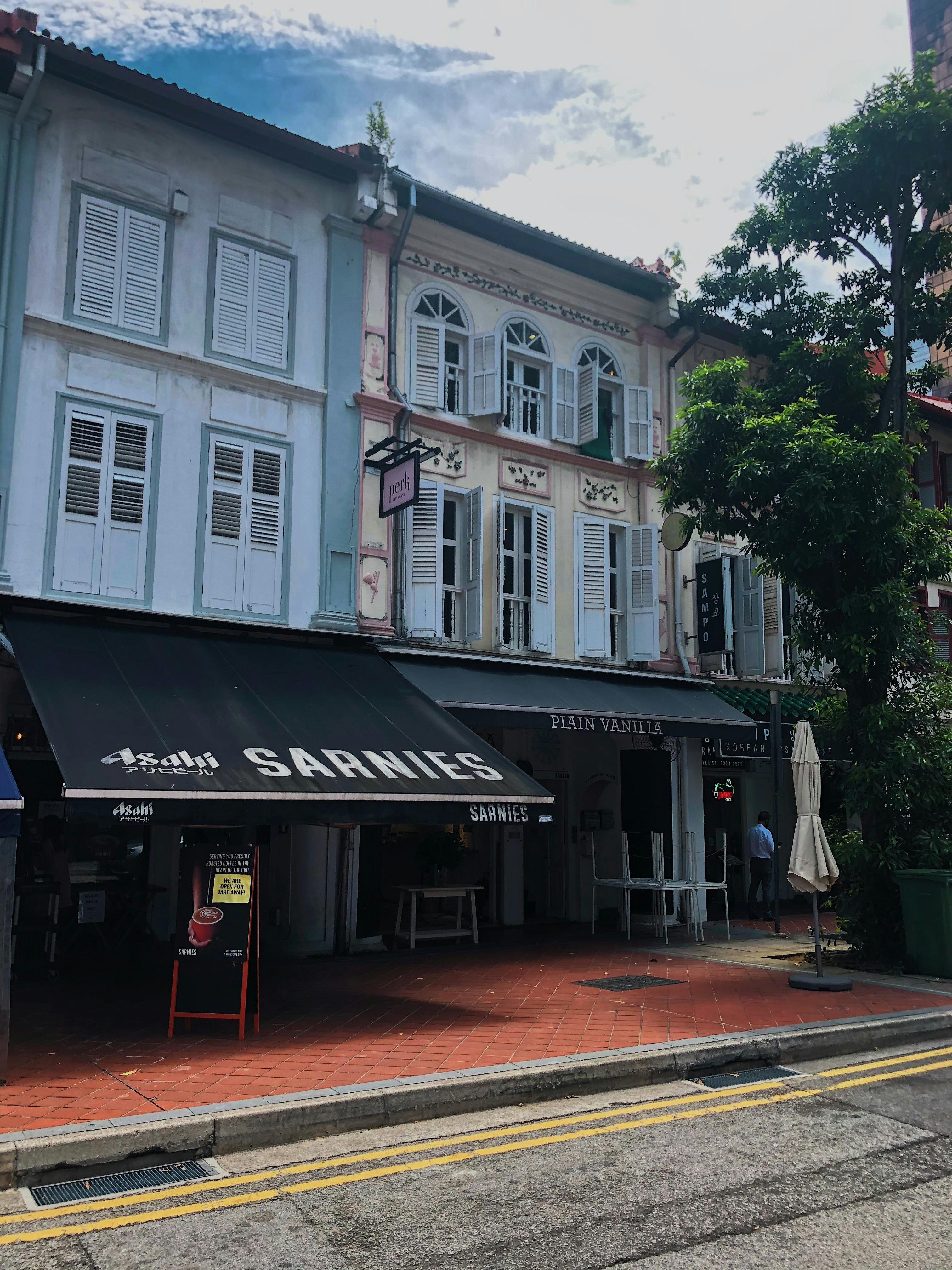 The entrance of Sarnies and Plain Vanilla in the CBD