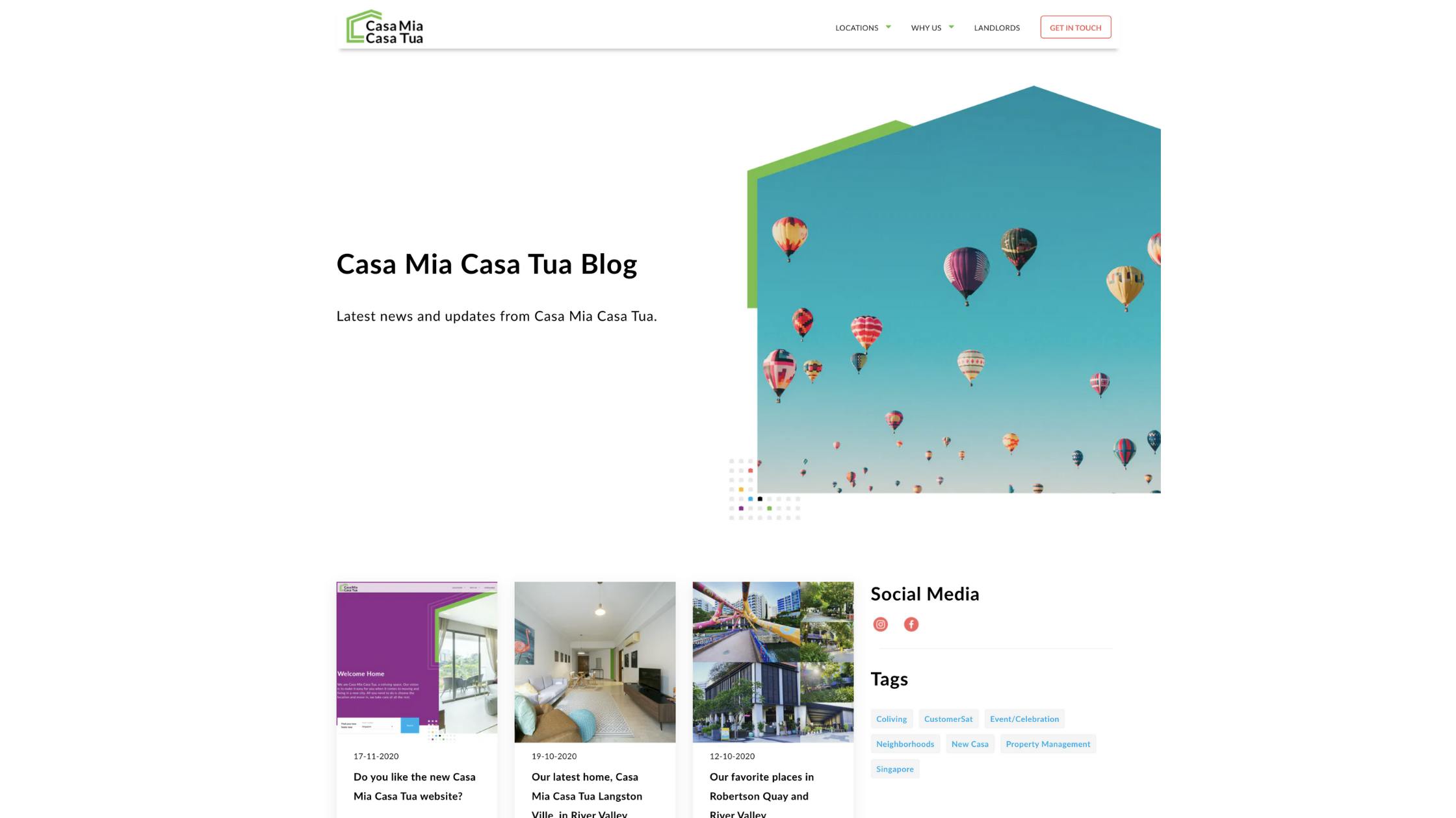 Casa Mia Coliving blog page