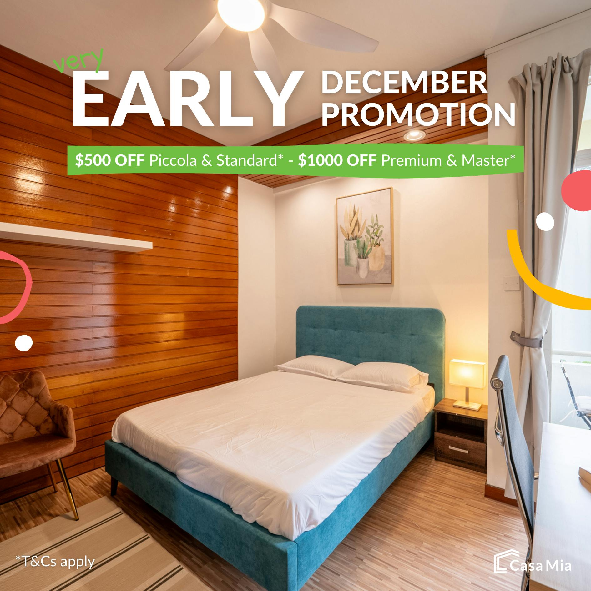 december early bird promotions at casa mia coliving