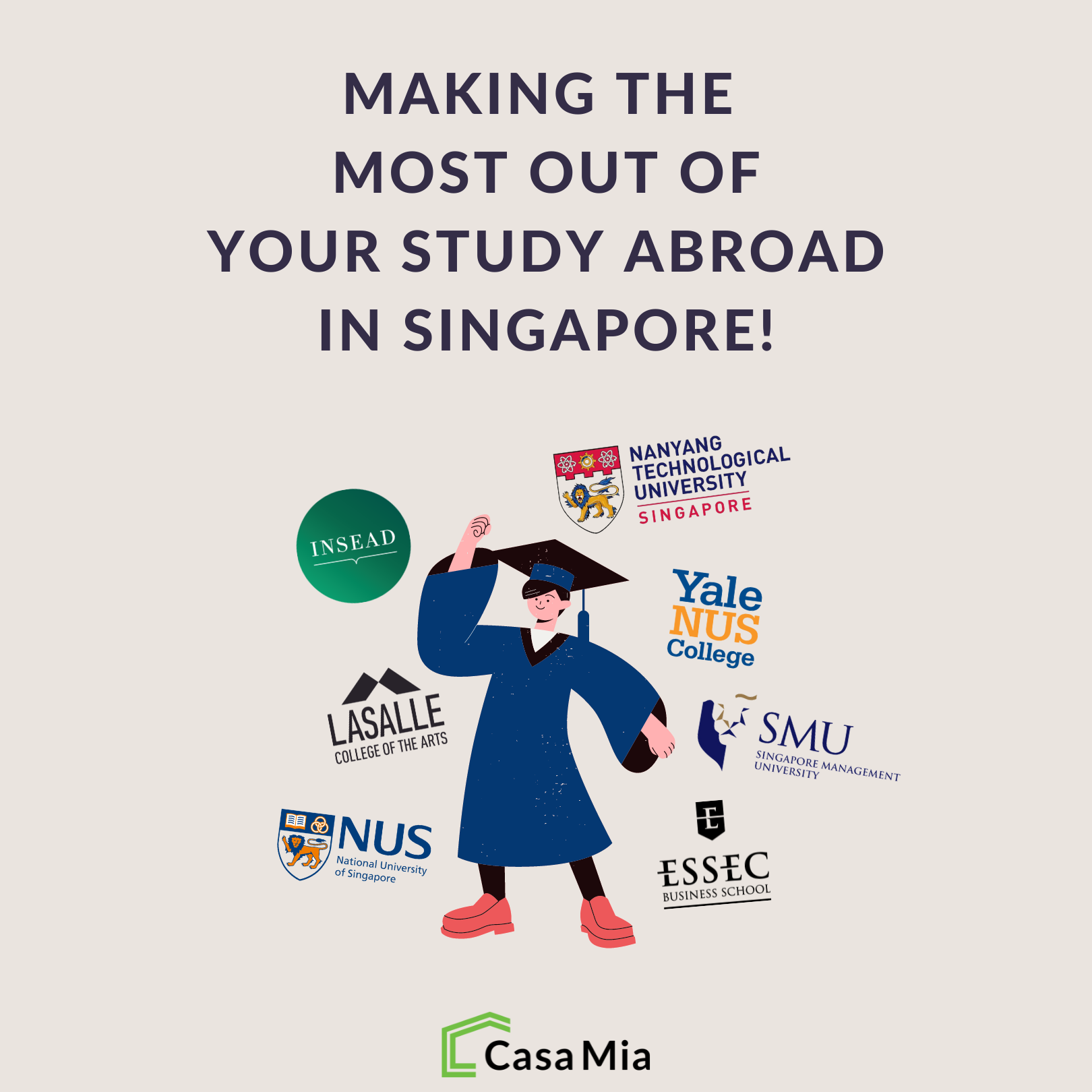study abroad in singapore, graduate, university singapore logos