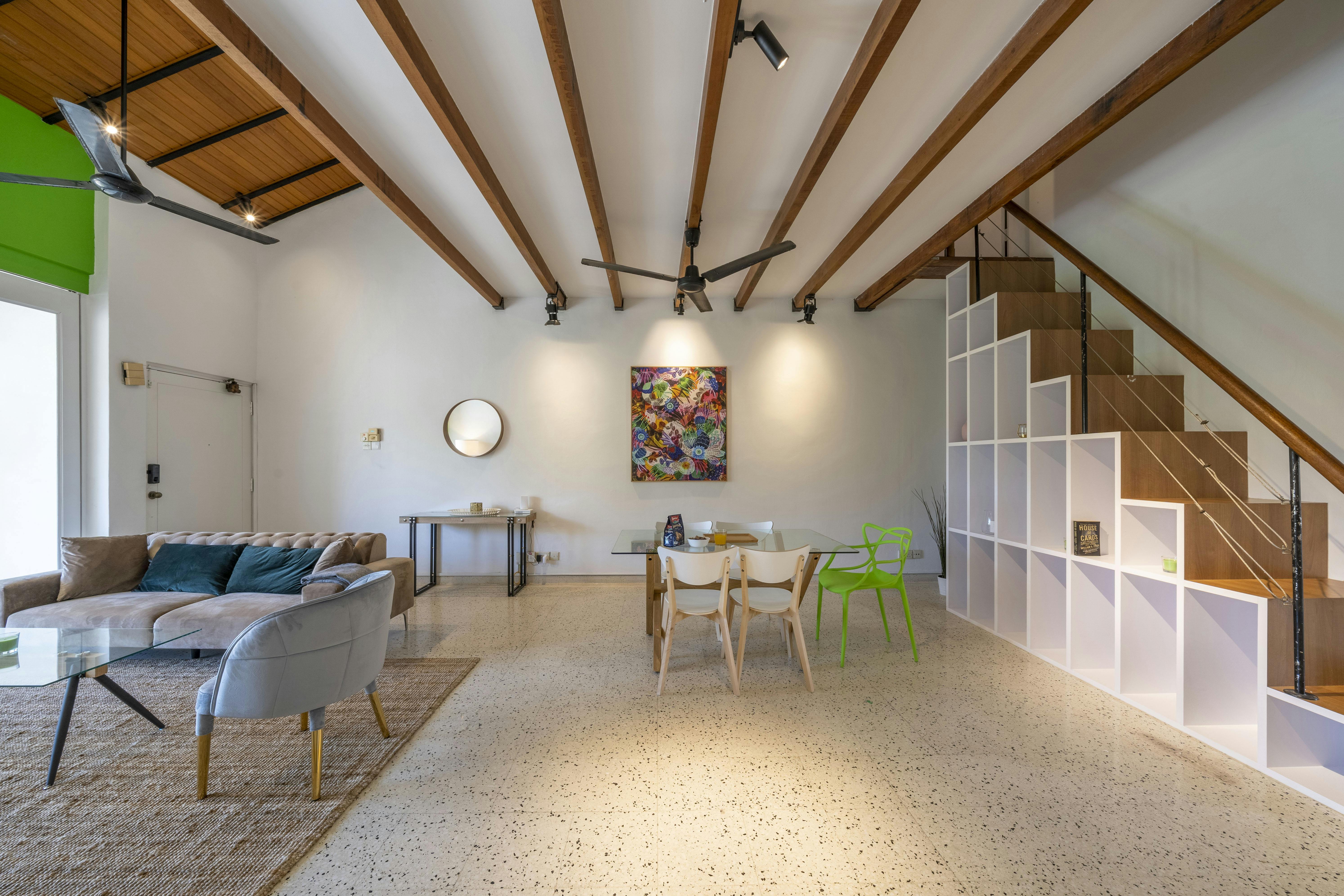 The living and dining area at Casa Mia Valley Mansion