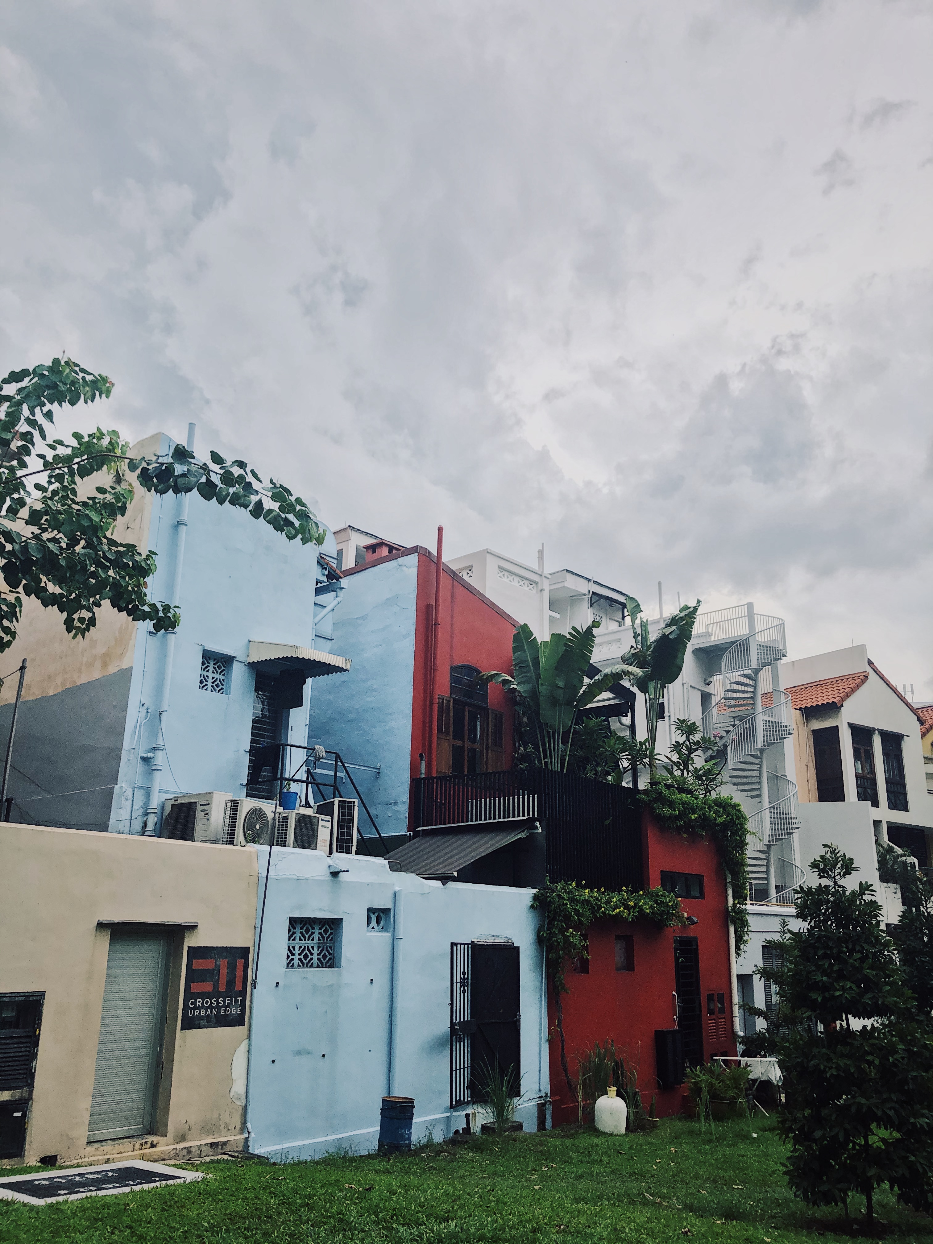 The back of a few shophouses in Tanjong Pagar 