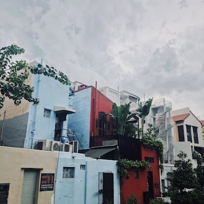 The back of a few shophouses in Tanjong Pagar