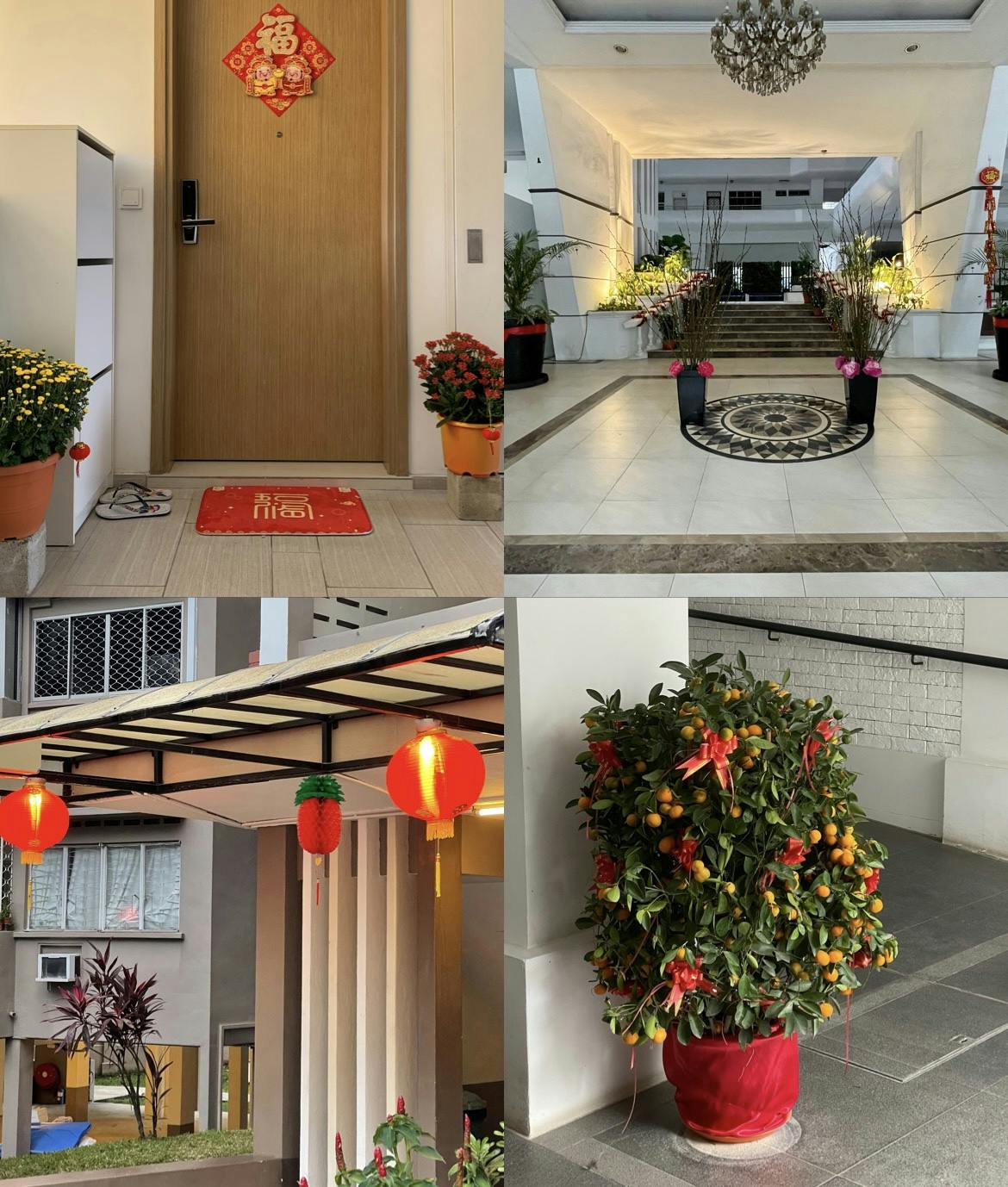 Traditional Lunar New Year decorations around Singapore