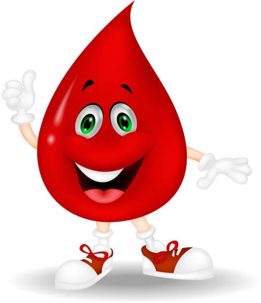 Vector illustration of Blood cartoon giving a thumb up