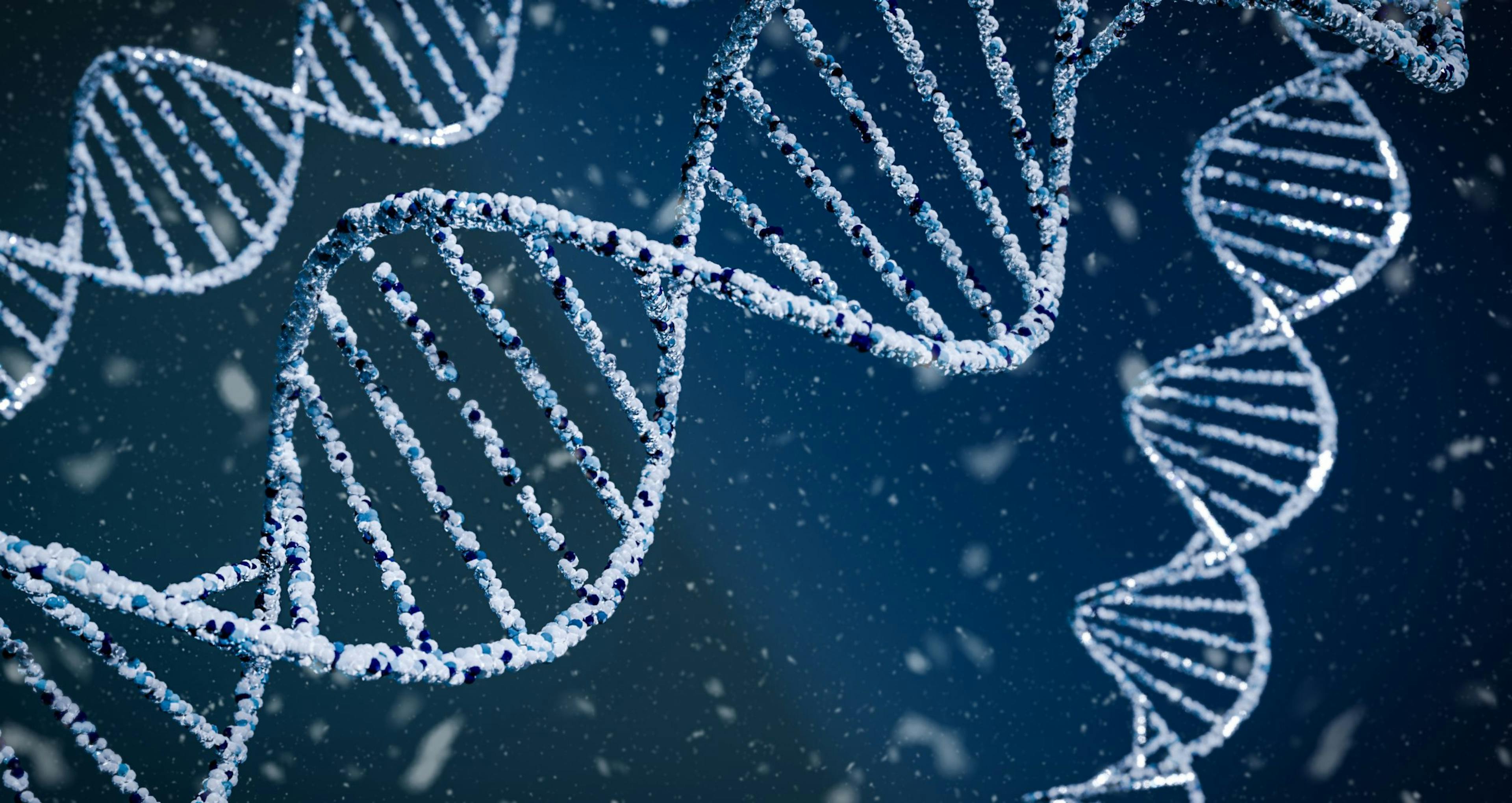 DNA Stränge mit Partikeln